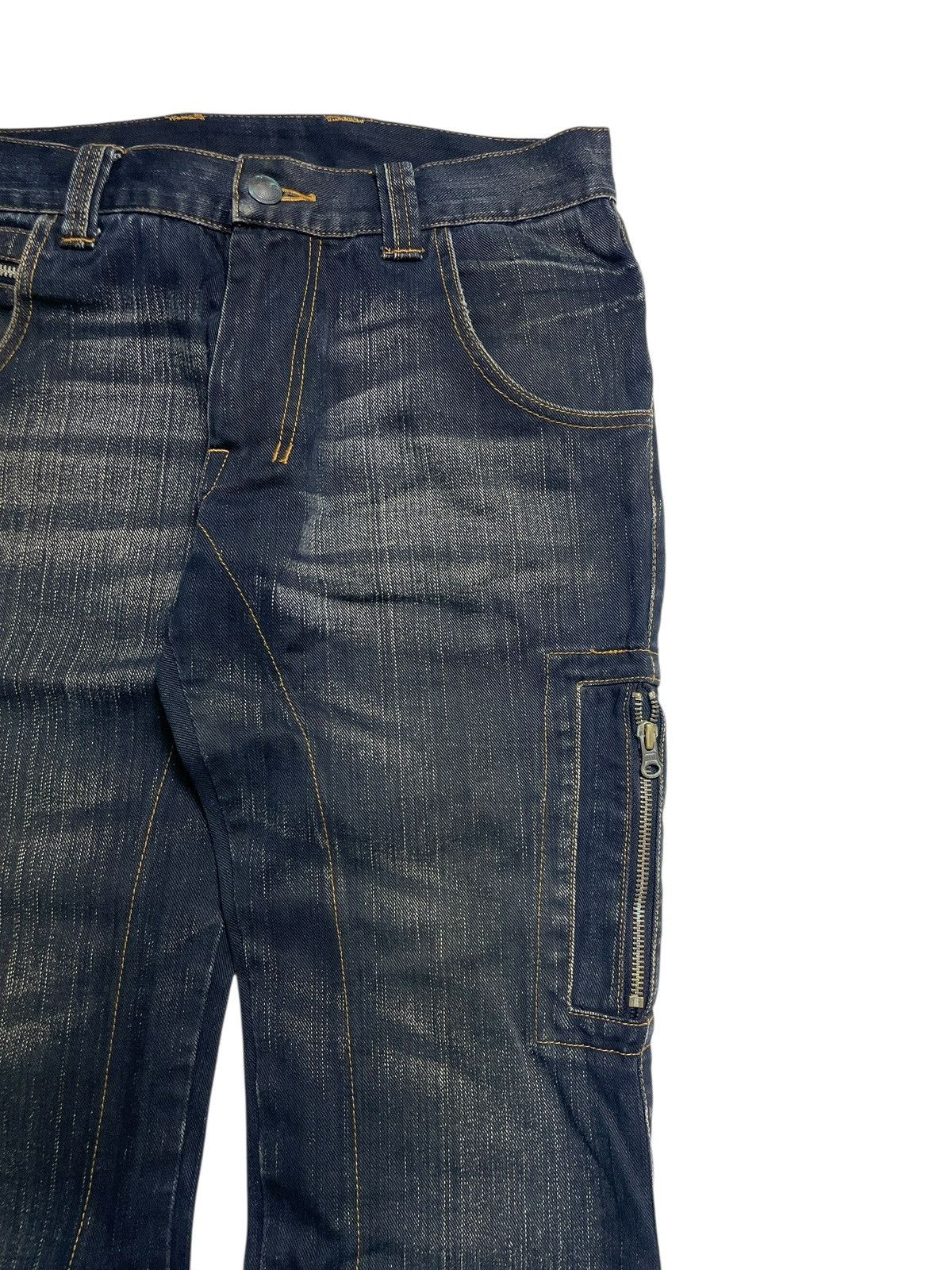 Tornado Mart 291295=Homme - Buckle Back Bikers Denim Pants Size US 31 - 3 Thumbnail