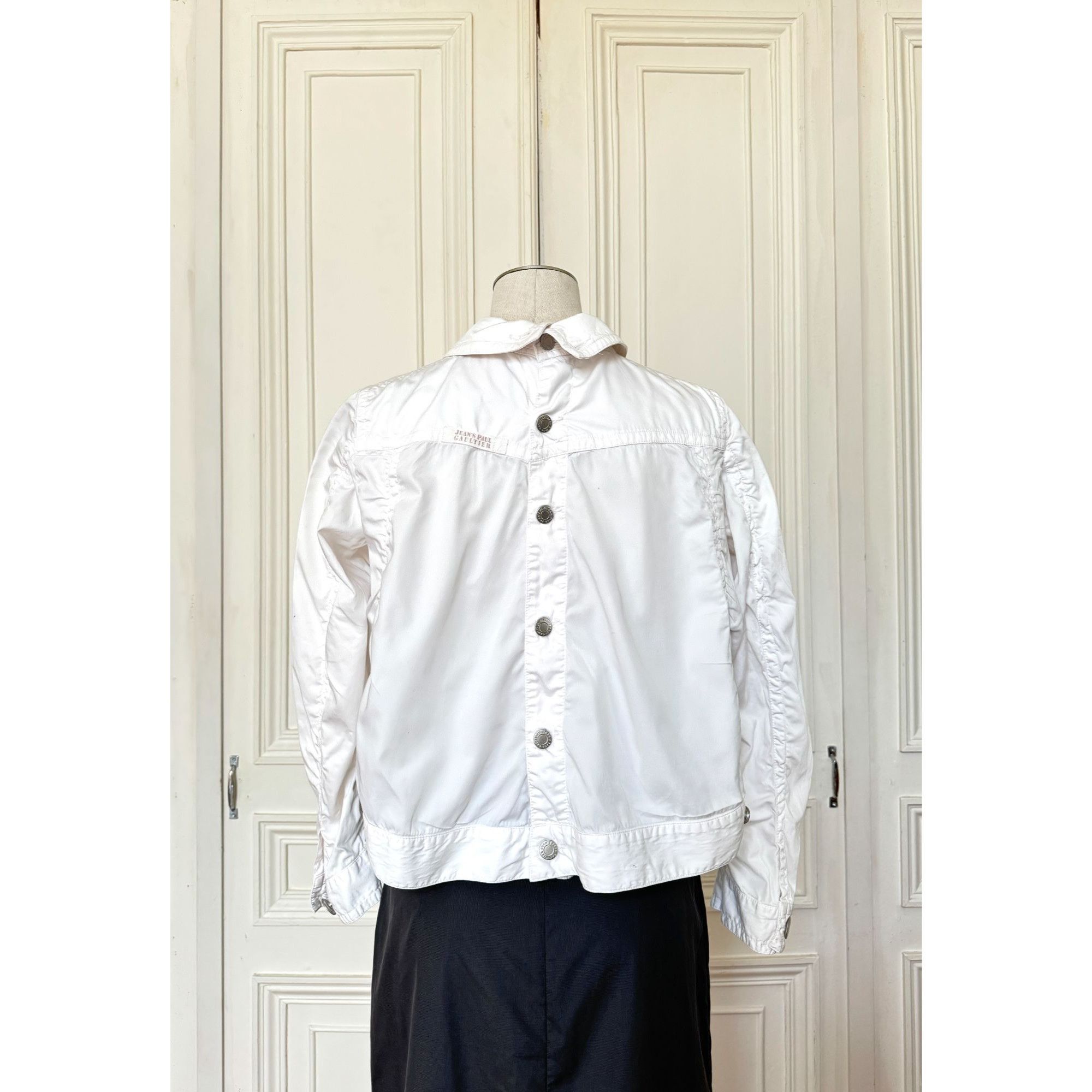 Jean Paul Gaultier White Cotton Cropped Jacket Size M / US 6-8 / IT 42-44 - 2 Thumbnail