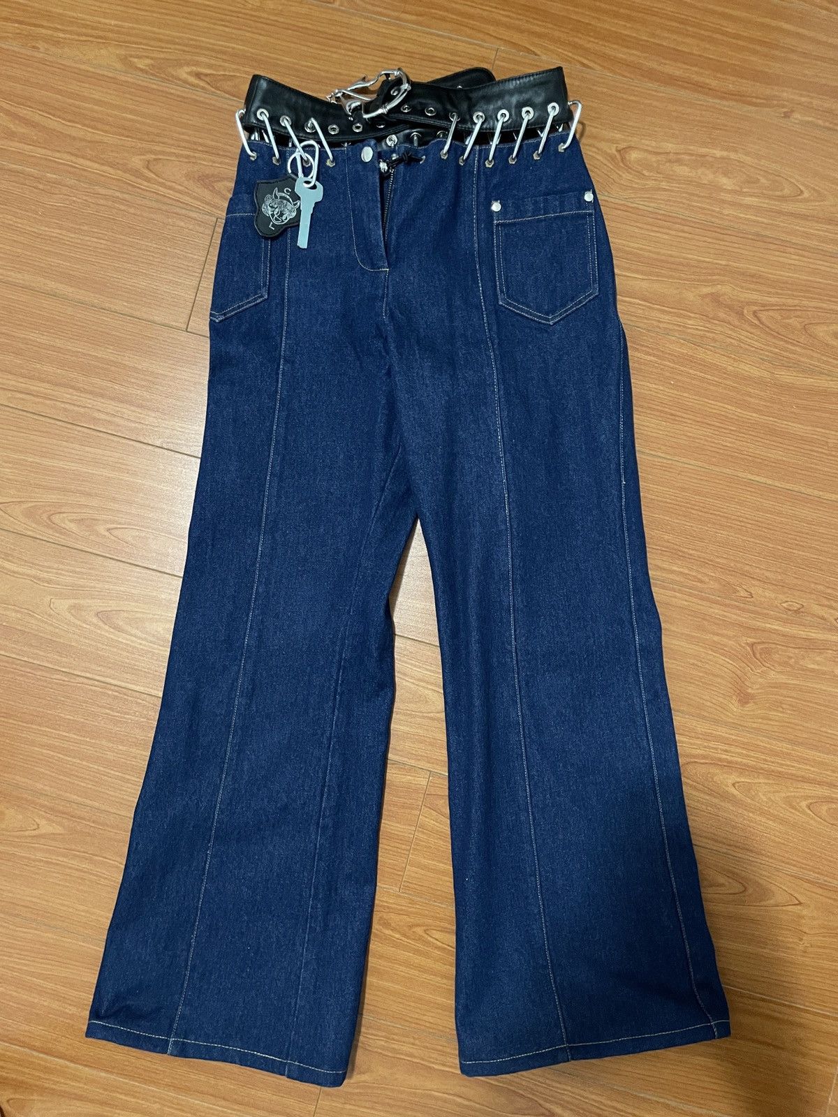 Chopova Lowena Blue Bump Carabiner Jeans Size 26" / US 2 / IT 38 - 1 Thumbnail