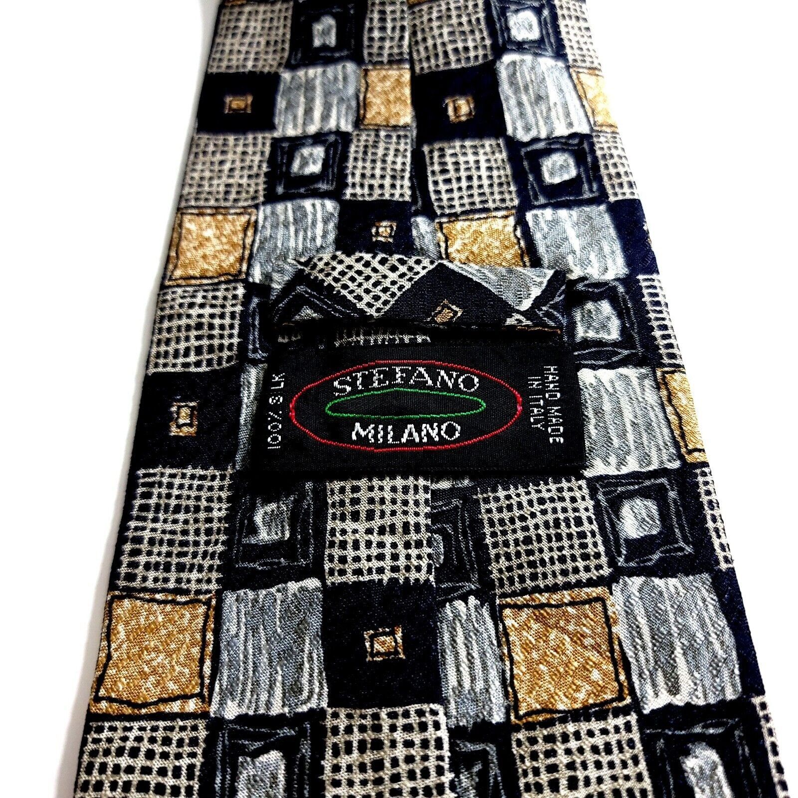 Designer Stefano Milano Italy Tan Blue Gray Abstract Jacquard Print W Size ONE SIZE - 3 Thumbnail