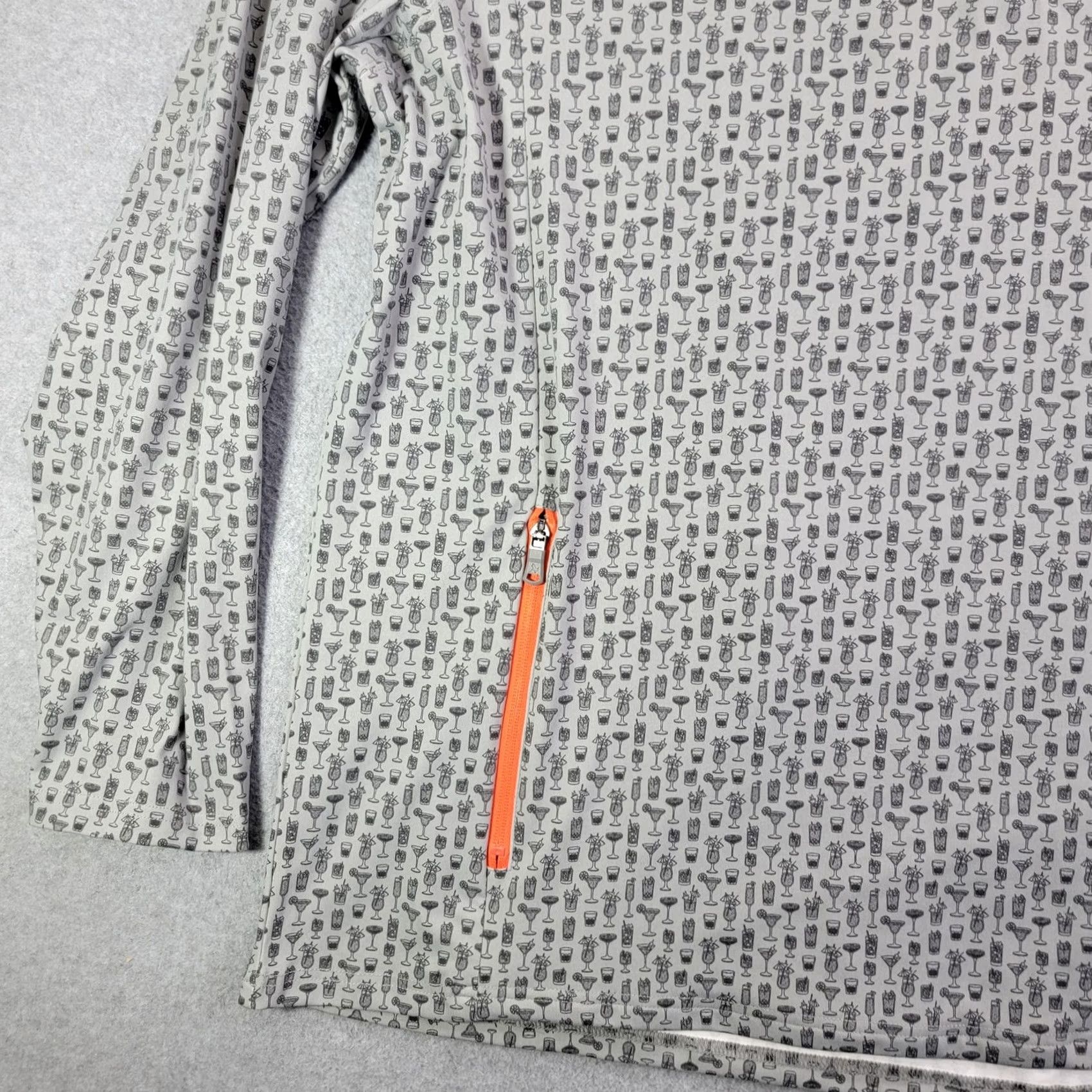 Vintage VINTAGE Birdie Bound Shirt Mens 3XL Gray Cocktail Print 1/4 Zip Golf Pullover Stretch UV Size US XXL / EU 58 / 5 - 4 Thumbnail