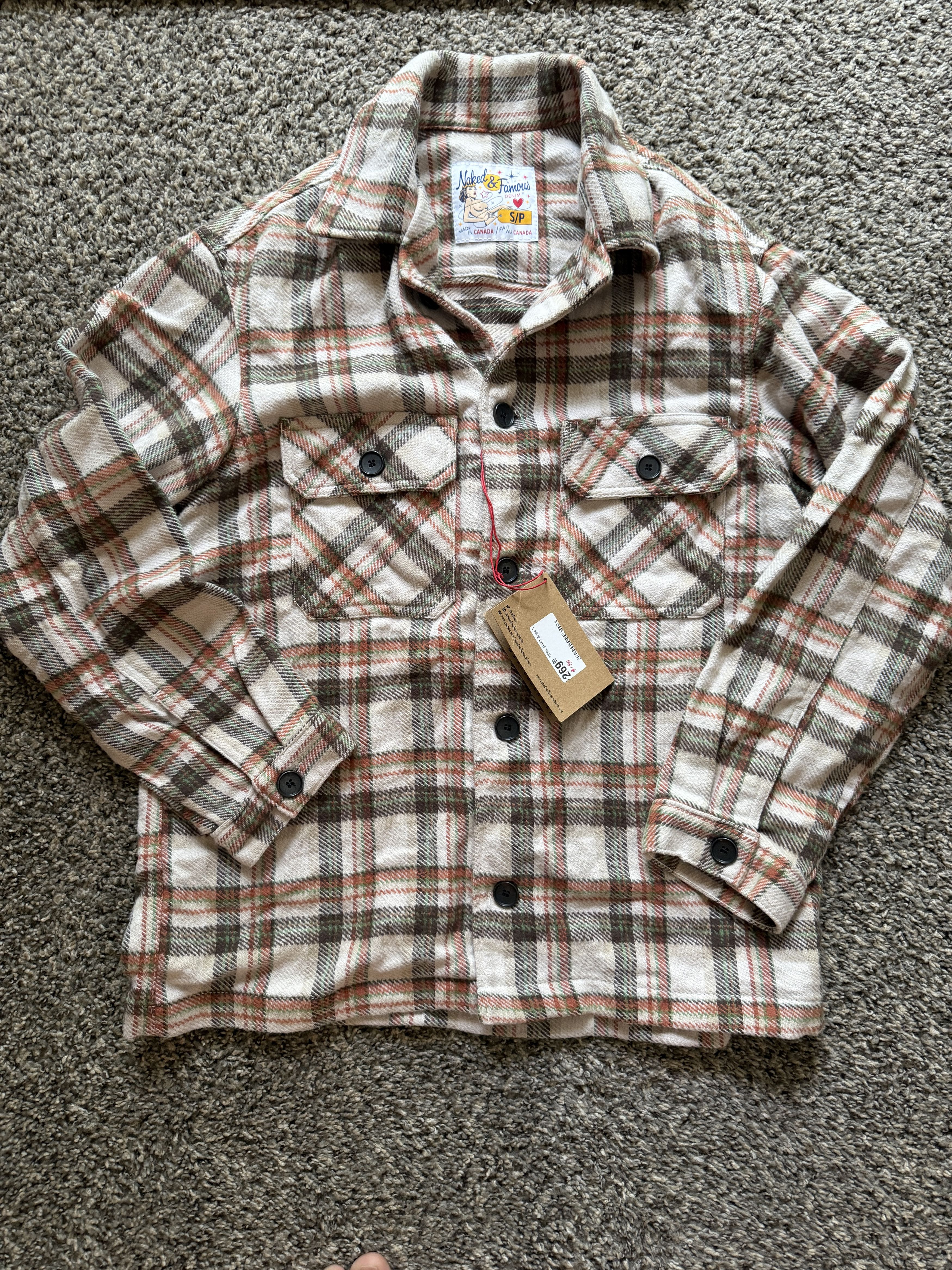 Naked & Famous Naked & Famous Plaid Work Shirt Flannel Beige Small Size US S / EU 44-46 / 1 - 1 Thumbnail