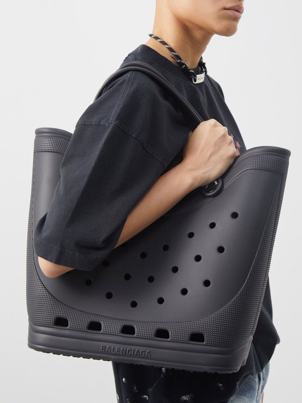 Balenciaga $1250 FW22 Balenciaga Crocs black tote bag Demna Size ONE SIZE - 4 Thumbnail