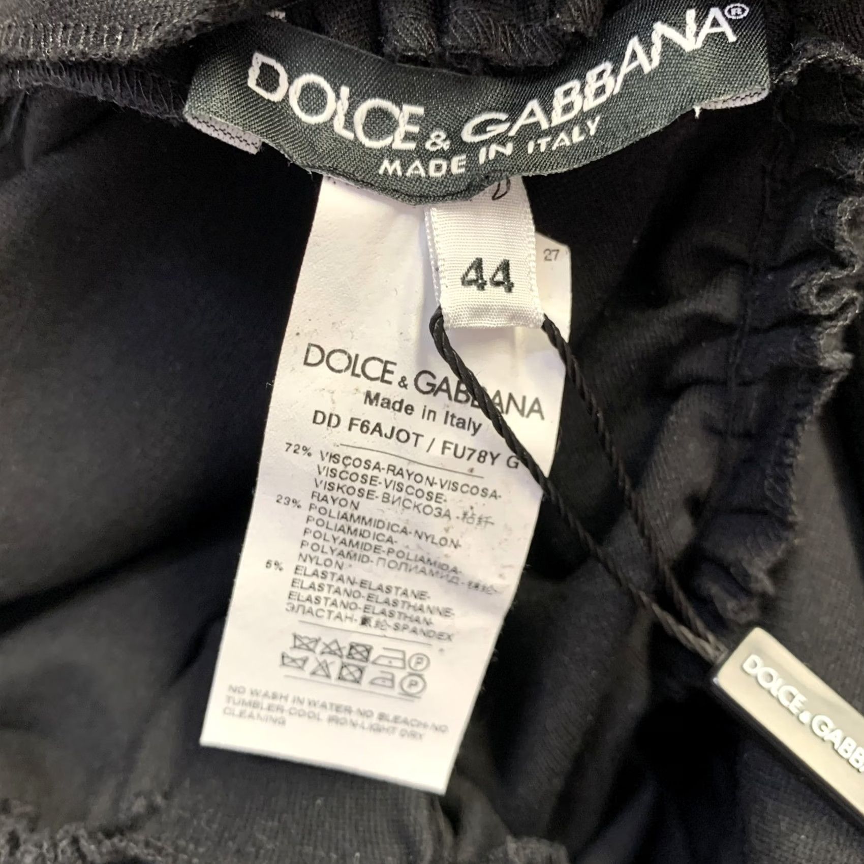Dolce & Gabbana DOLCE & GABBANA Size 8 Black Viscose Blend Ruched Bodycon Cutout Cocktail Dress Size M / US 6-8 / IT 42-44 - 5 Thumbnail