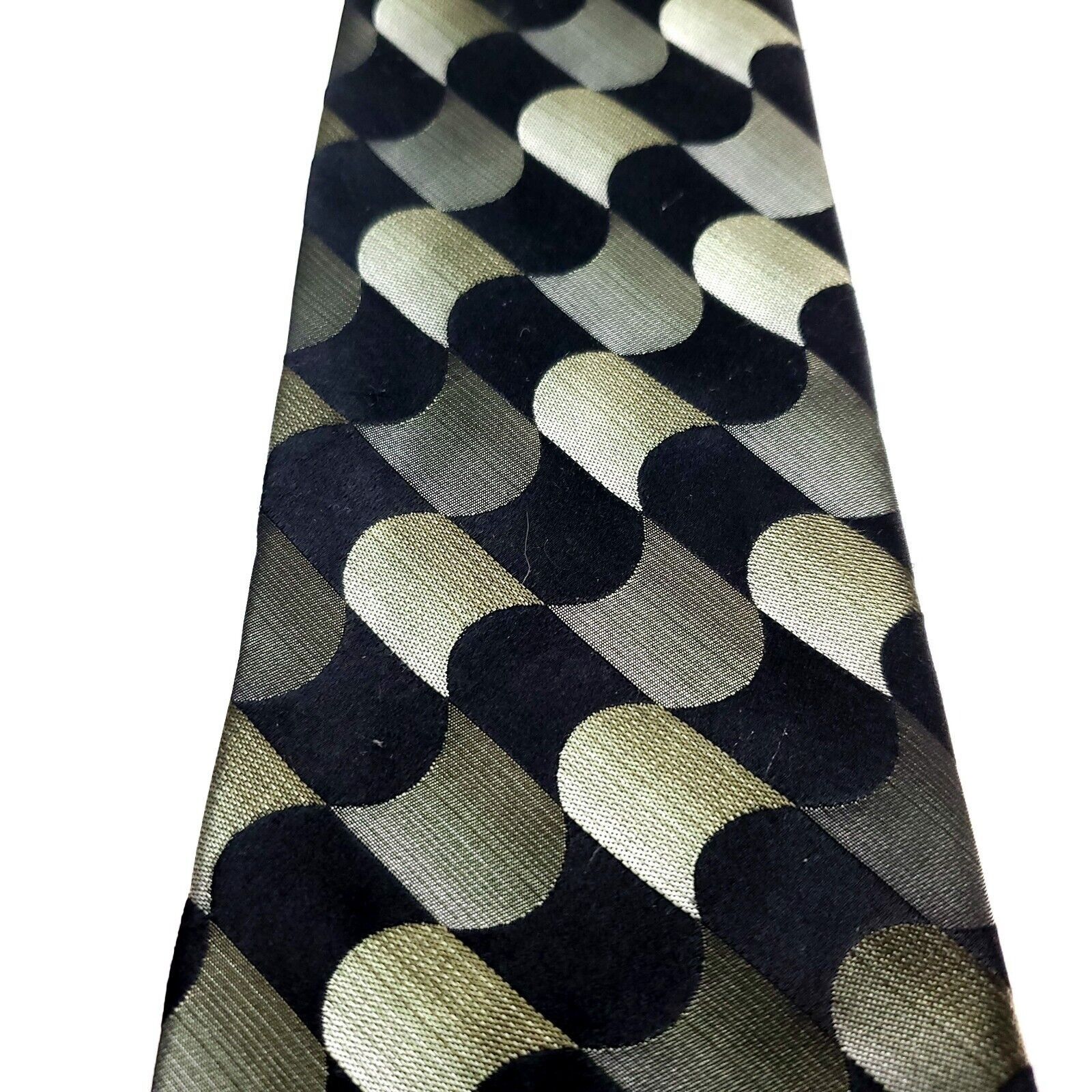 Arrow Arrow Silk Tie Black Green Woven Geometric Abstract Size ONE SIZE - 2 Thumbnail