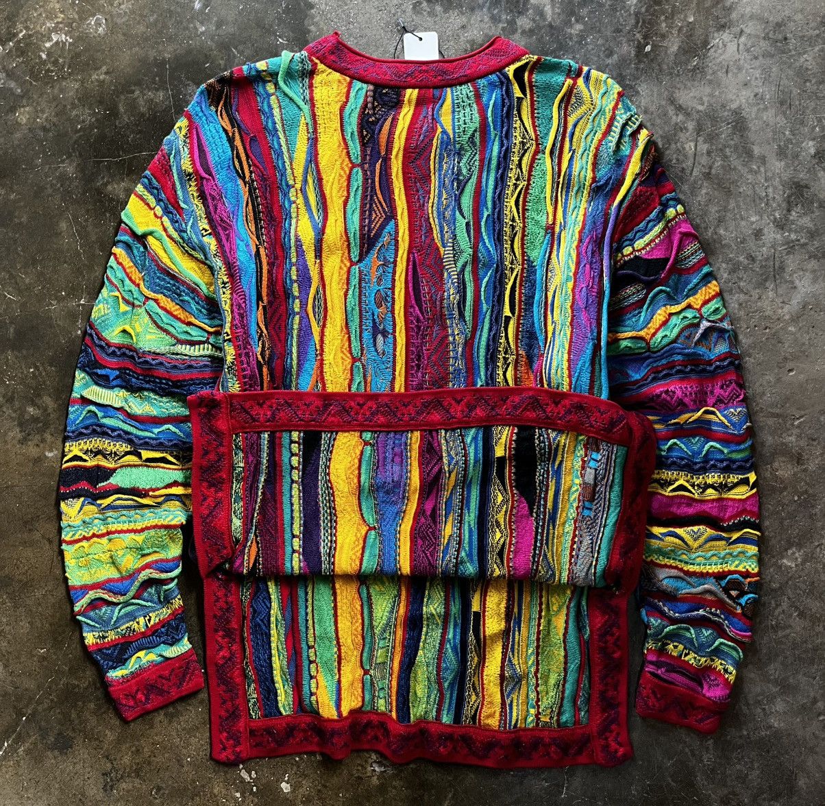 Coogi 1990s Rare Coogi Australia 3D Rainbow Pattern Knitted Jacket Size US L / EU 52-54 / 3 - 2 Thumbnail
