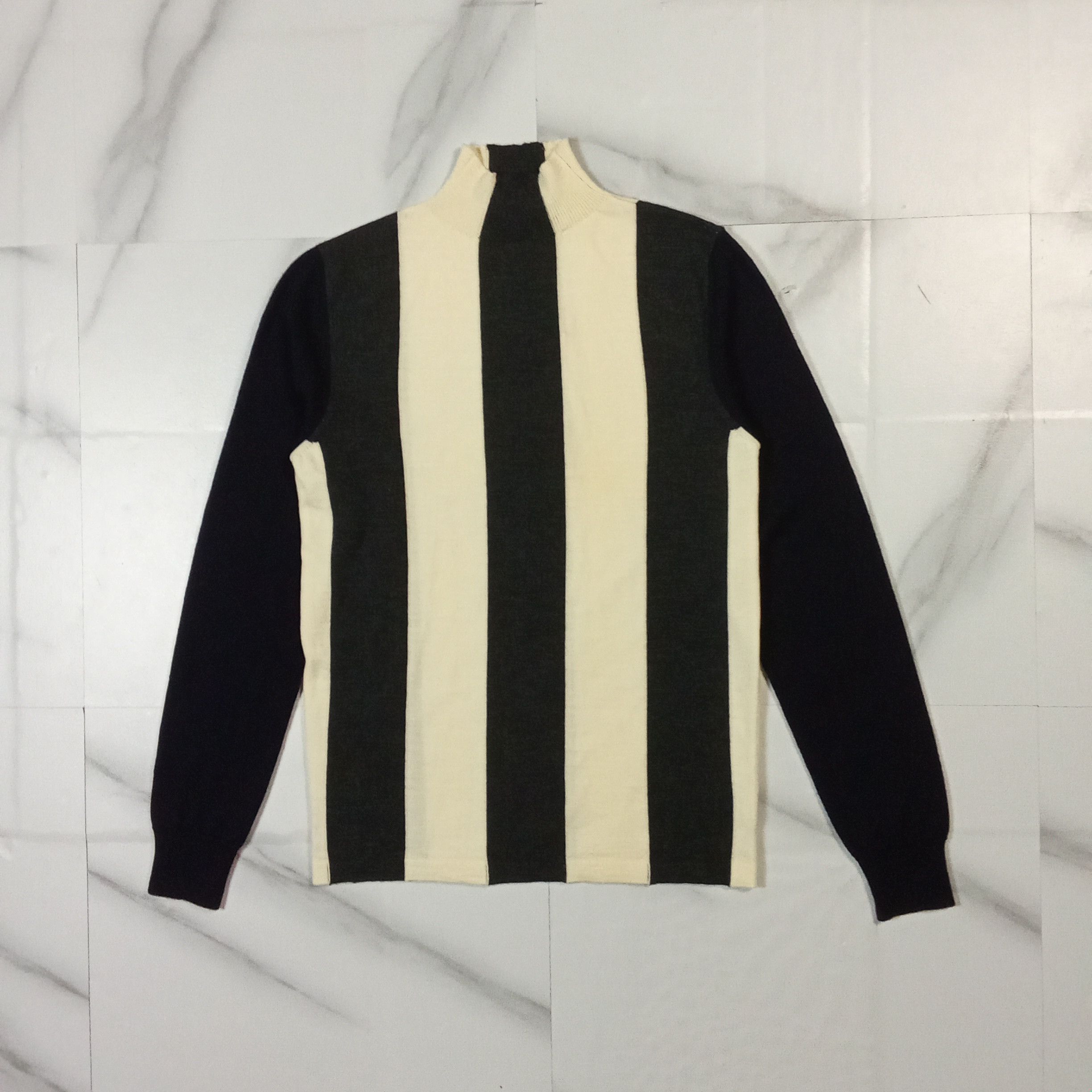 Raf Simons Raf Simons - F/W'10 - Striped Mock Neck - Wool Sweater Size US S / EU 44-46 / 1 - 2 Thumbnail