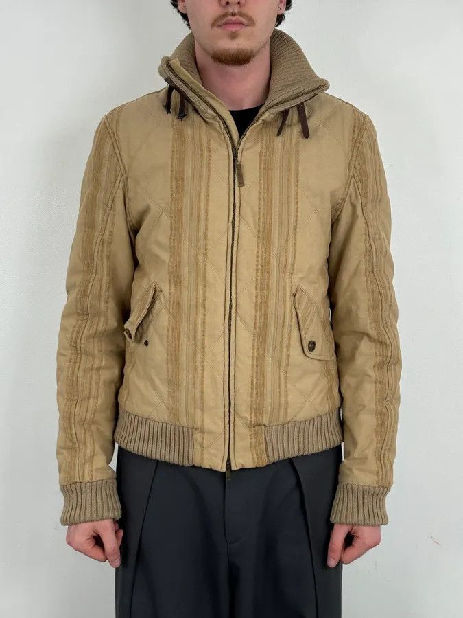 Roberto Cavalli 2000s Roberto Cavalli Class Beige Bomber Jacket Size US M / EU 48-50 / 2 - 2 Thumbnail