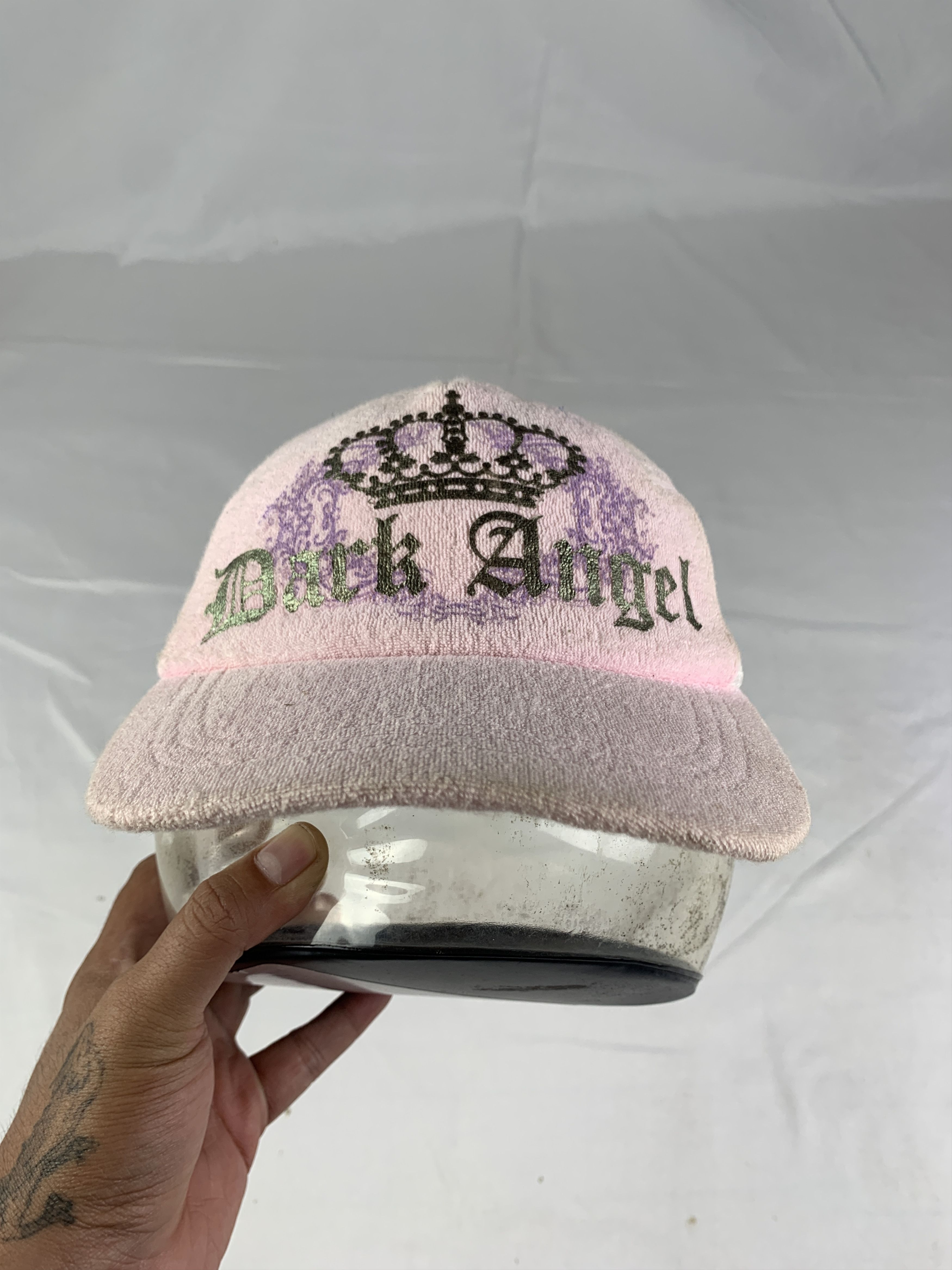 Japanese Brand y2k Dark Angel Pink Velvet Crown Logo Trucker Hat Size ONE SIZE - 3 Thumbnail