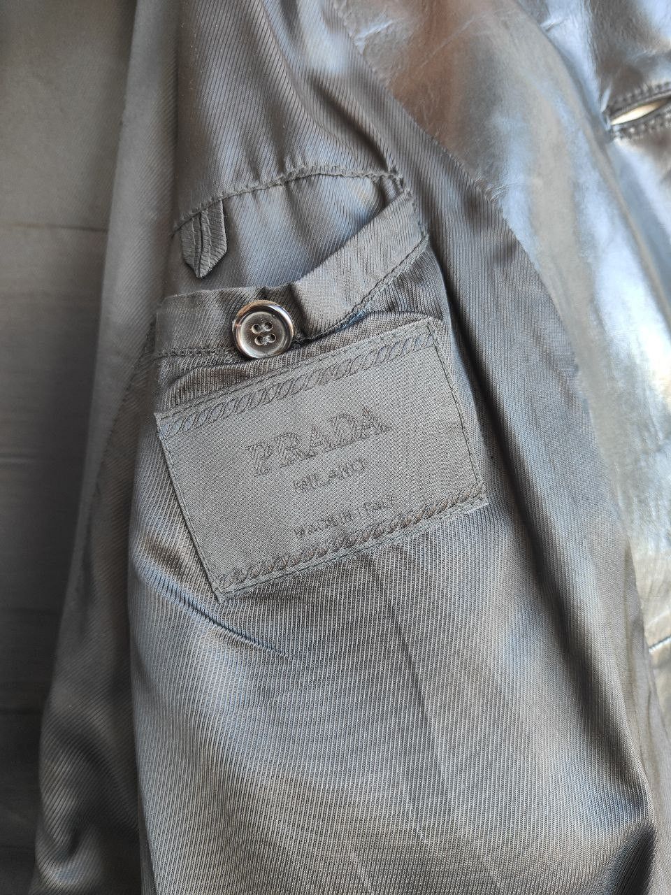 Prada Prada Heavyweight Leather 3 Buttons Coat Blazer Jacket Size US L / EU 52-54 / 3 - 8 Thumbnail