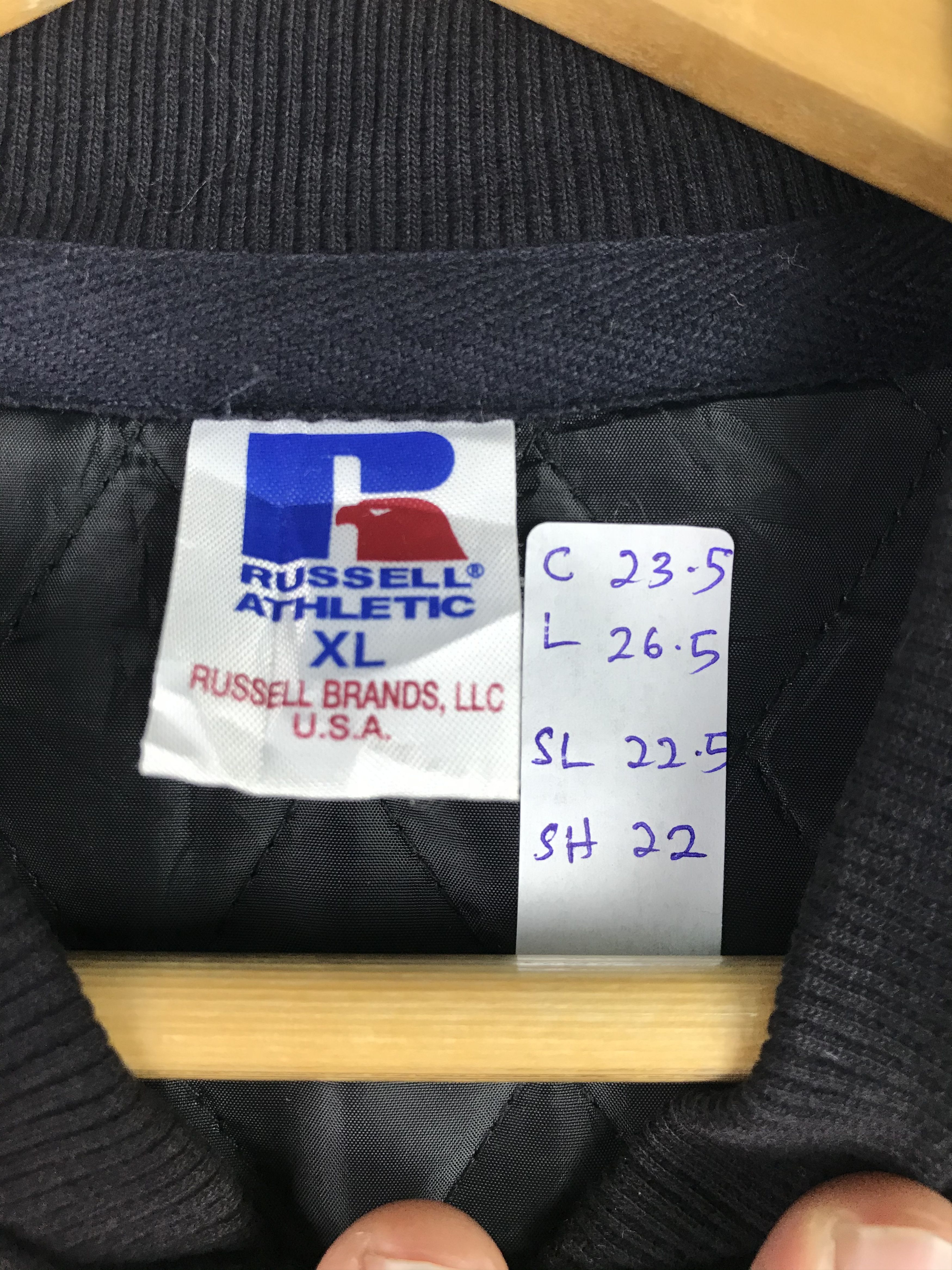 Russell Athletic Vintage Sunfaded Russell Athletic Full Zipper Bomber Jacket Size US XL / EU 56 / 4 - 4 Thumbnail