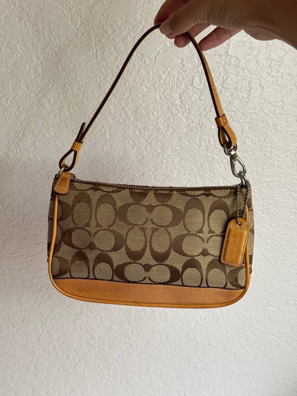 Coach Coach Y2K Signature Tan Leather Demi Mini Baguette Size ONE SIZE - 1 Thumbnail