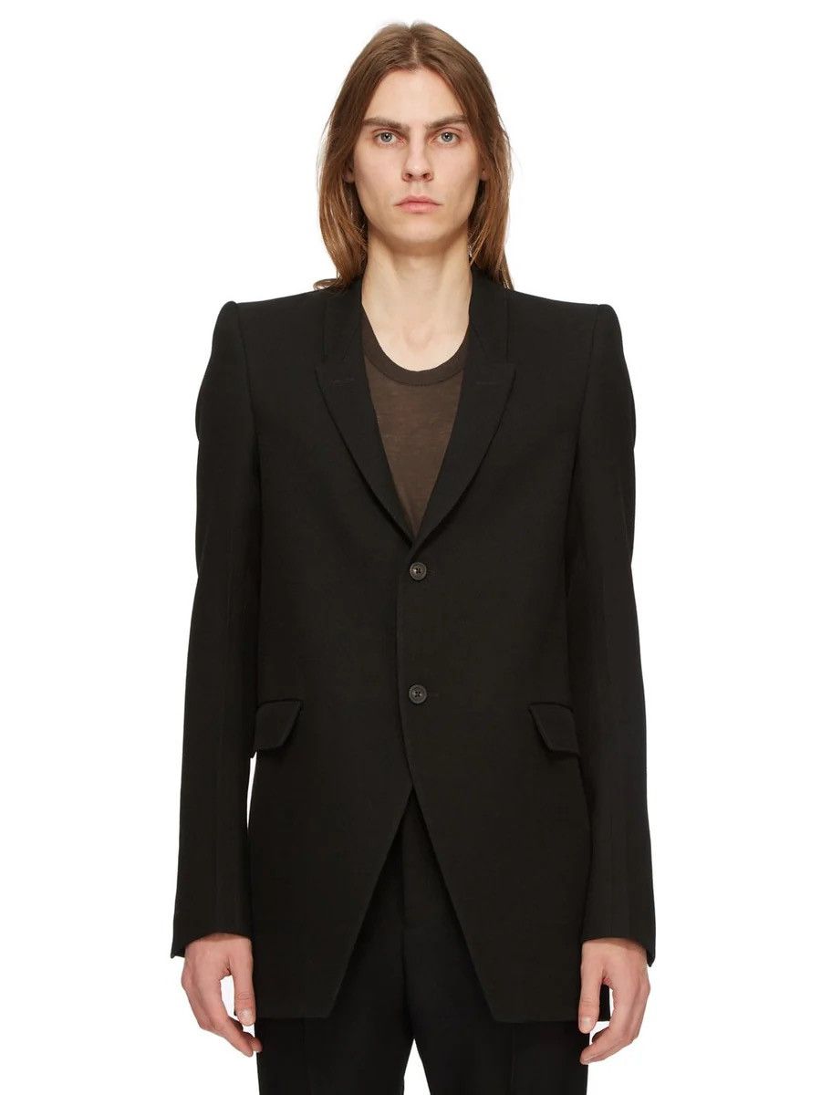Rick Owens Tecuatl Tatlin tailored jacket in wool crepe Size 40L - 1 Thumbnail