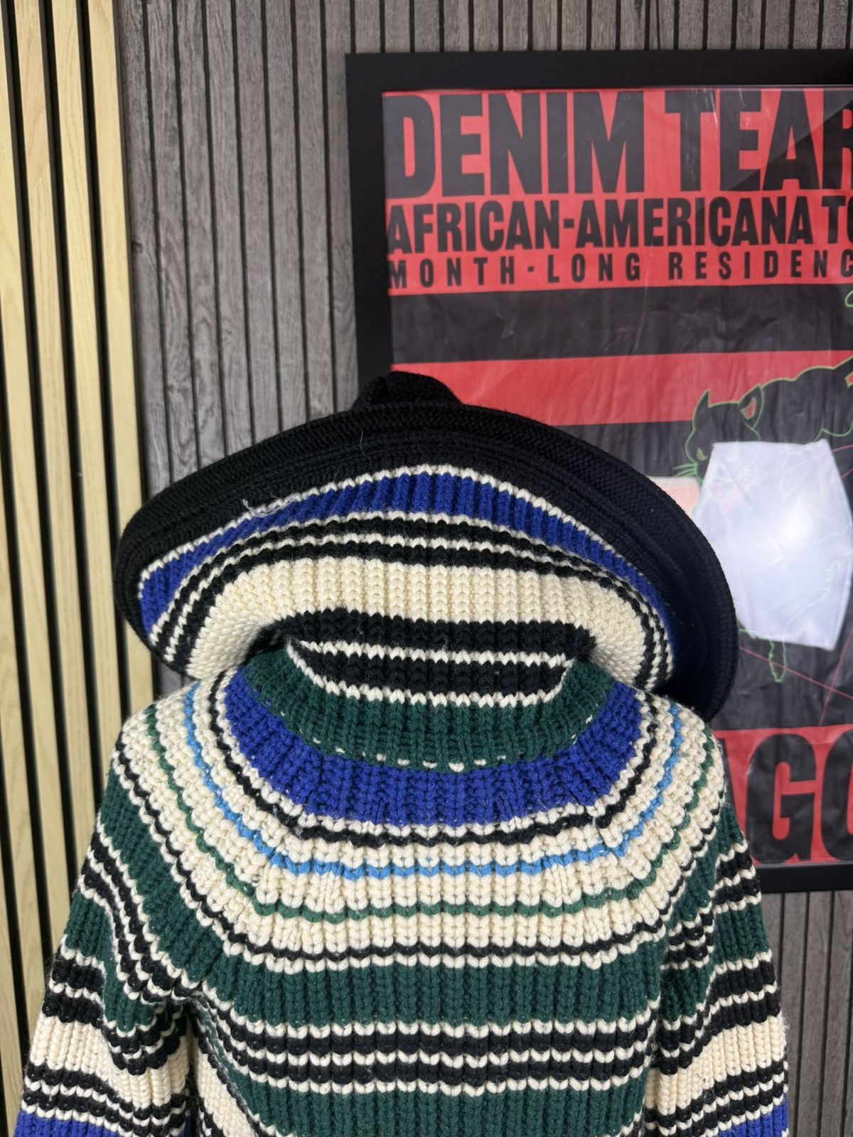 Balenciaga VINTAGE BALENCIAGA STRIPED HEAVY KNIT HOODED SWEATER 2007 Size XS / US 0-2 / IT 36-38 - 18 Thumbnail