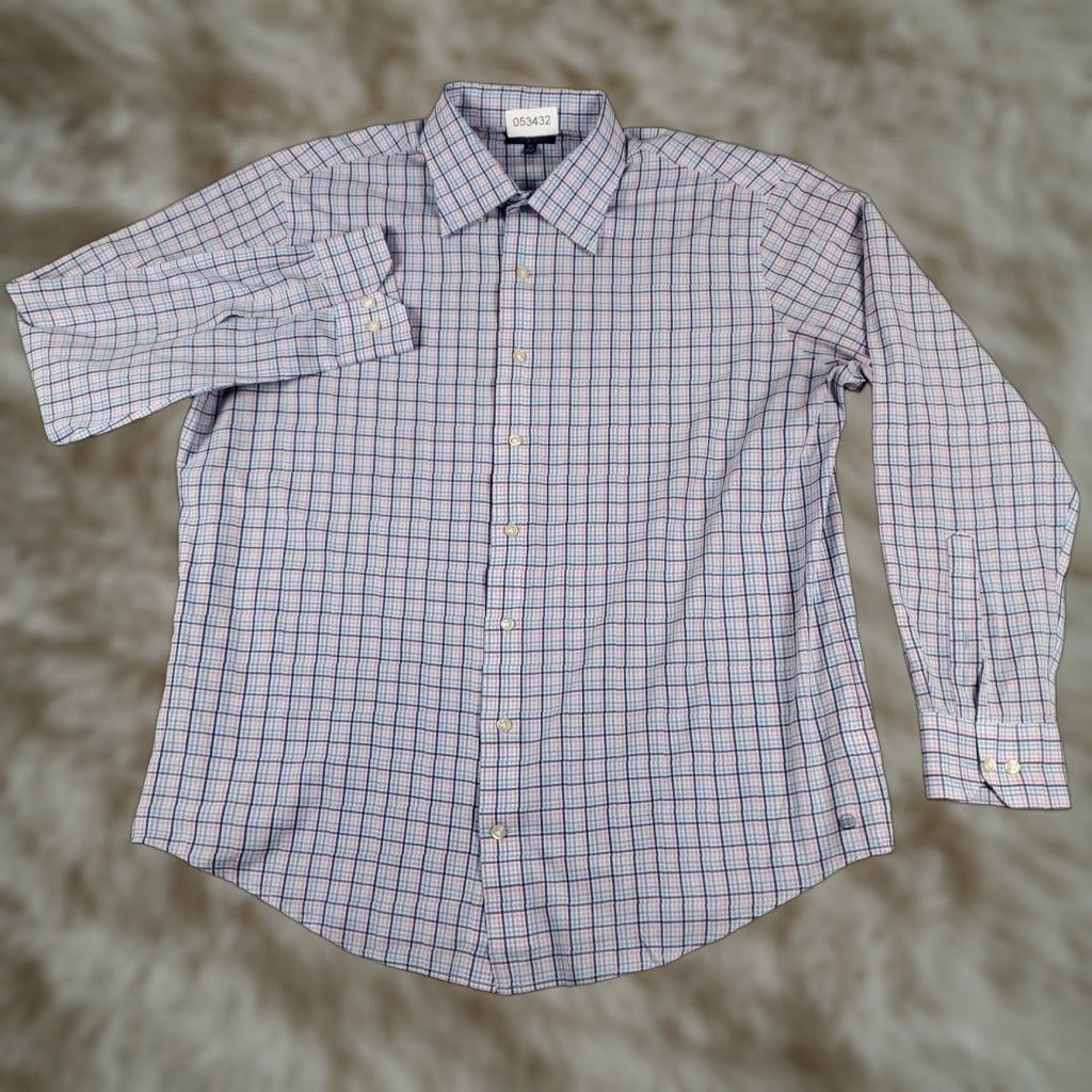 Peter Millar Peter Millar Blue Plaid Button-Up Shirt Men's XL Long Sleeve Regular Fit Size US XL / EU 56 / 4 - 1 Thumbnail