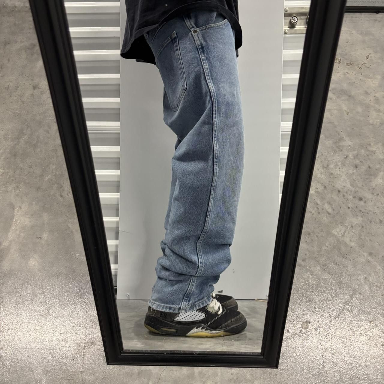 Japanese Brand × Vintage Crazy Vintage Y2K/2000s Faded Medium Wash Essential Denim Jeans! Size US 33 - 2 Thumbnail