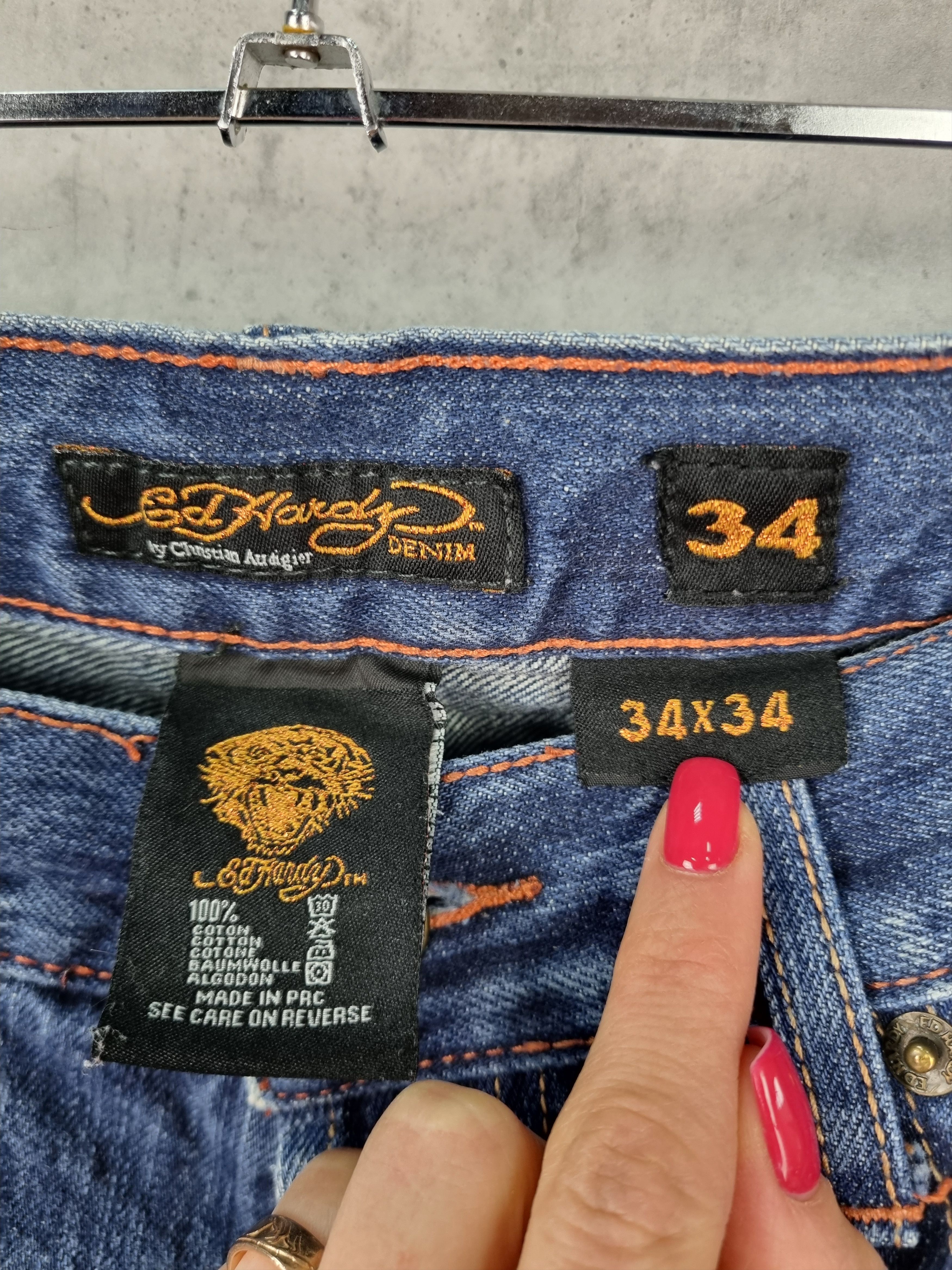Christian Audigier × Ed Hardy Kills Slowly Love Embroidered Skull Logo by Ed Hardy Jeans Size US 34 / EU 50 - 8 Thumbnail