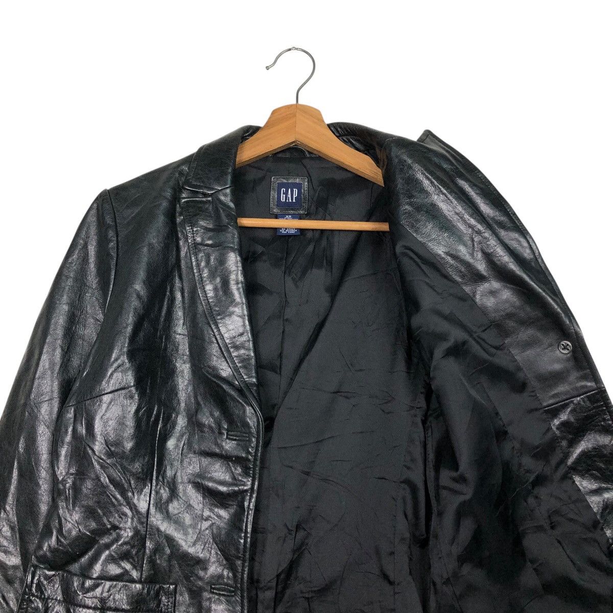 Japanese Brand 📌Rich Black Vintage Biker Leather Jacket Gap Issey Miyake Size US XS / EU 42 / 0 - 13 Thumbnail