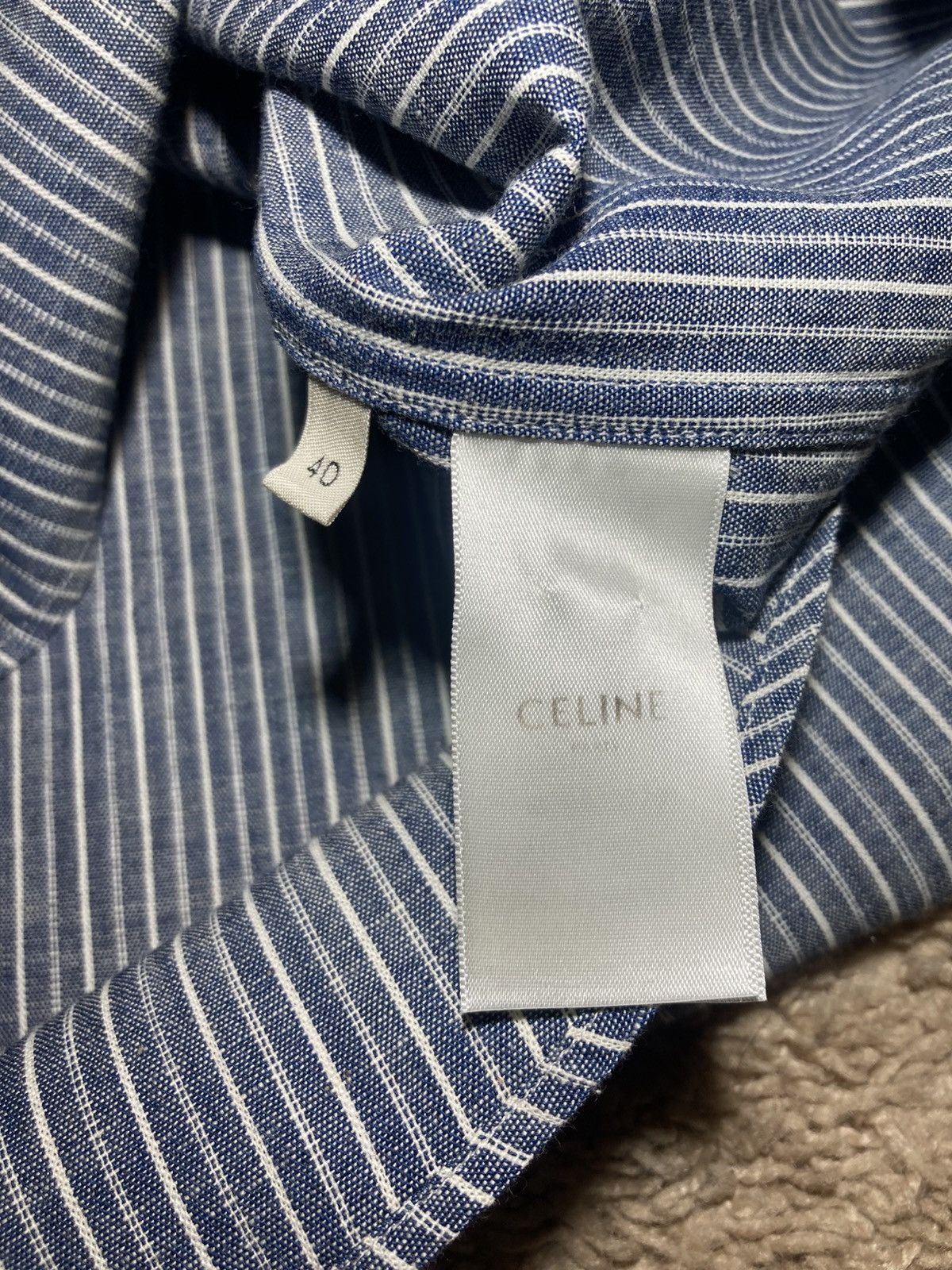 Celine SS20 Celine Hickory Stripe Button Shirt Western Pocket 2020 Size US M / EU 48-50 / 2 - 7 Thumbnail