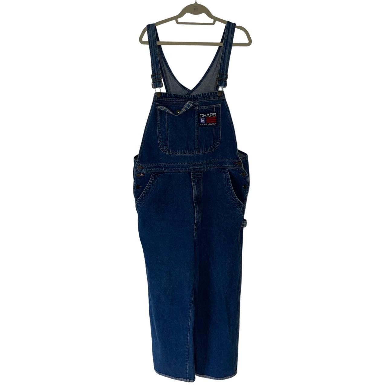 image of Ralph Laurent Chaps Vintage Mens Overalls Size XL Bib Workwea in Blue