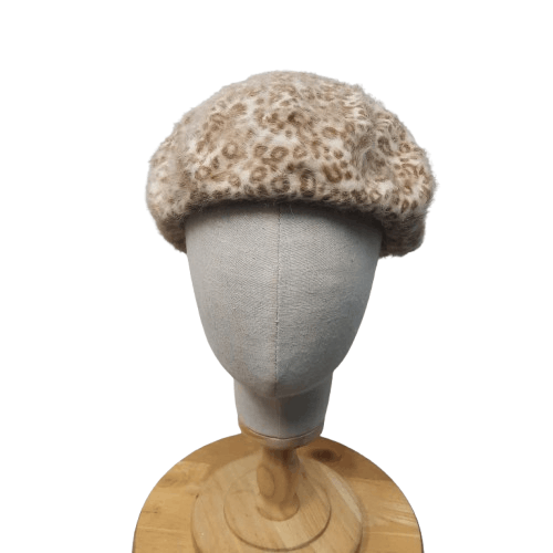Japanese Brand 💥 Japanese hushush leopard fur beret hat Size ONE SIZE - 1 Thumbnail