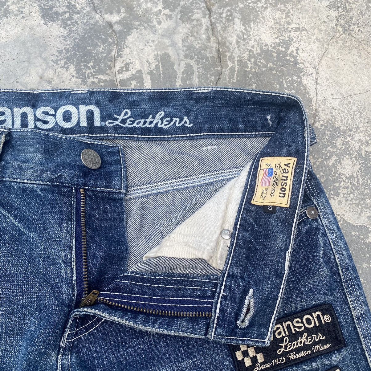 Vanson Leathers VANSON LEATHERS Distressed Patches Jeans Size US 31 - 11 Thumbnail