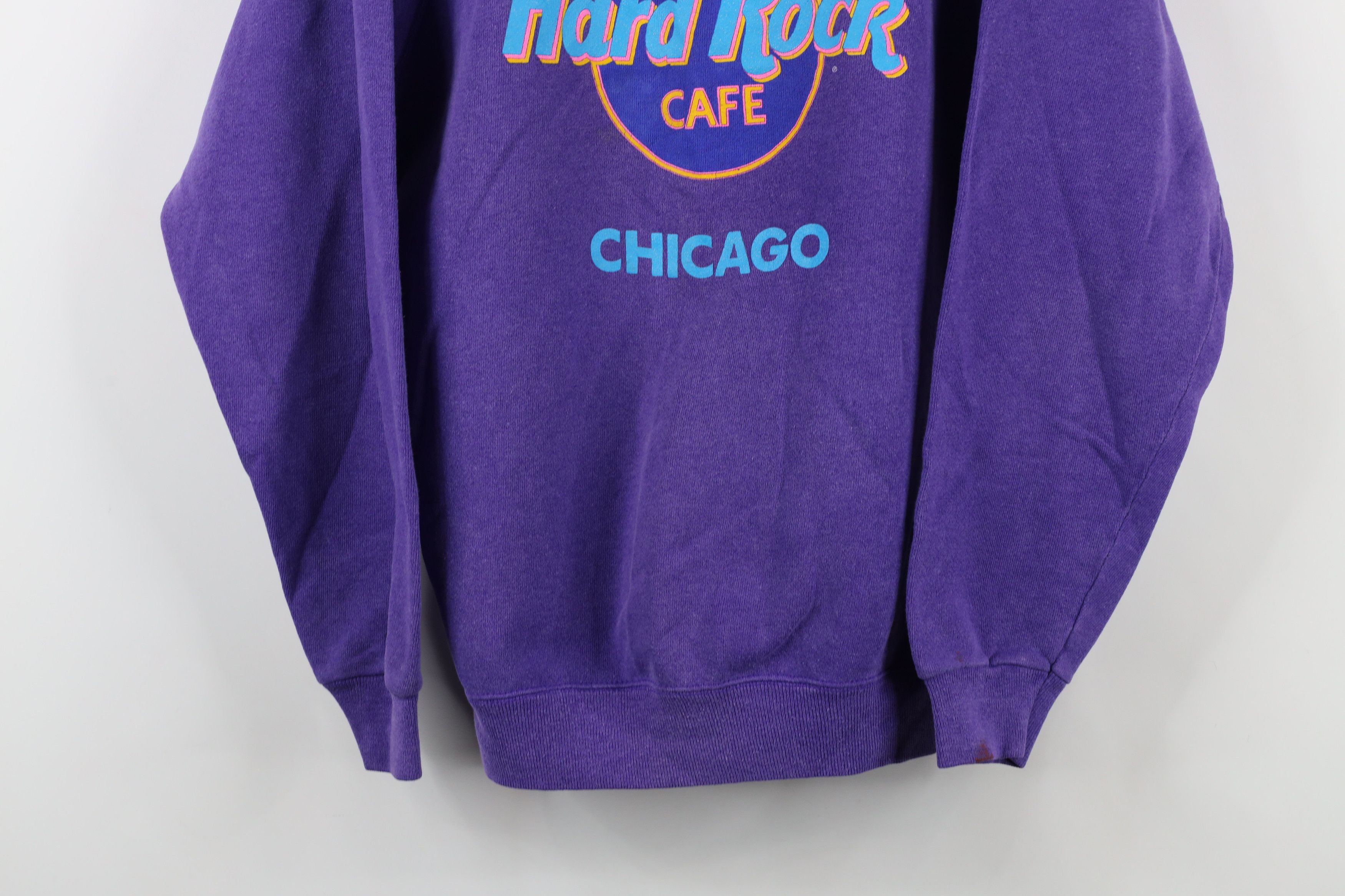 Hard Rock Cafe × Vintage Vintage 90s Hard Rock Cafe Spell Out Chicago Sweatshirt USA Size L / US 10 / IT 46 - 3 Thumbnail