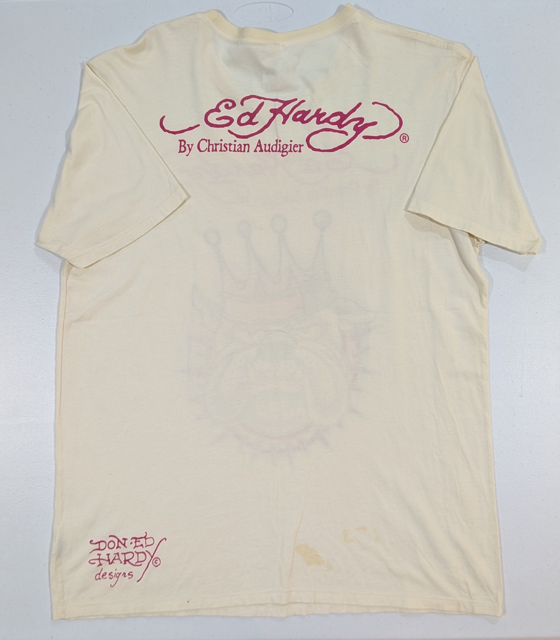 Christian Audigier Vtg Ed Hardy by Christian Audigier Blinged Out Bulldog Tee Size US XXL / EU 58 / 5 - 7 Thumbnail