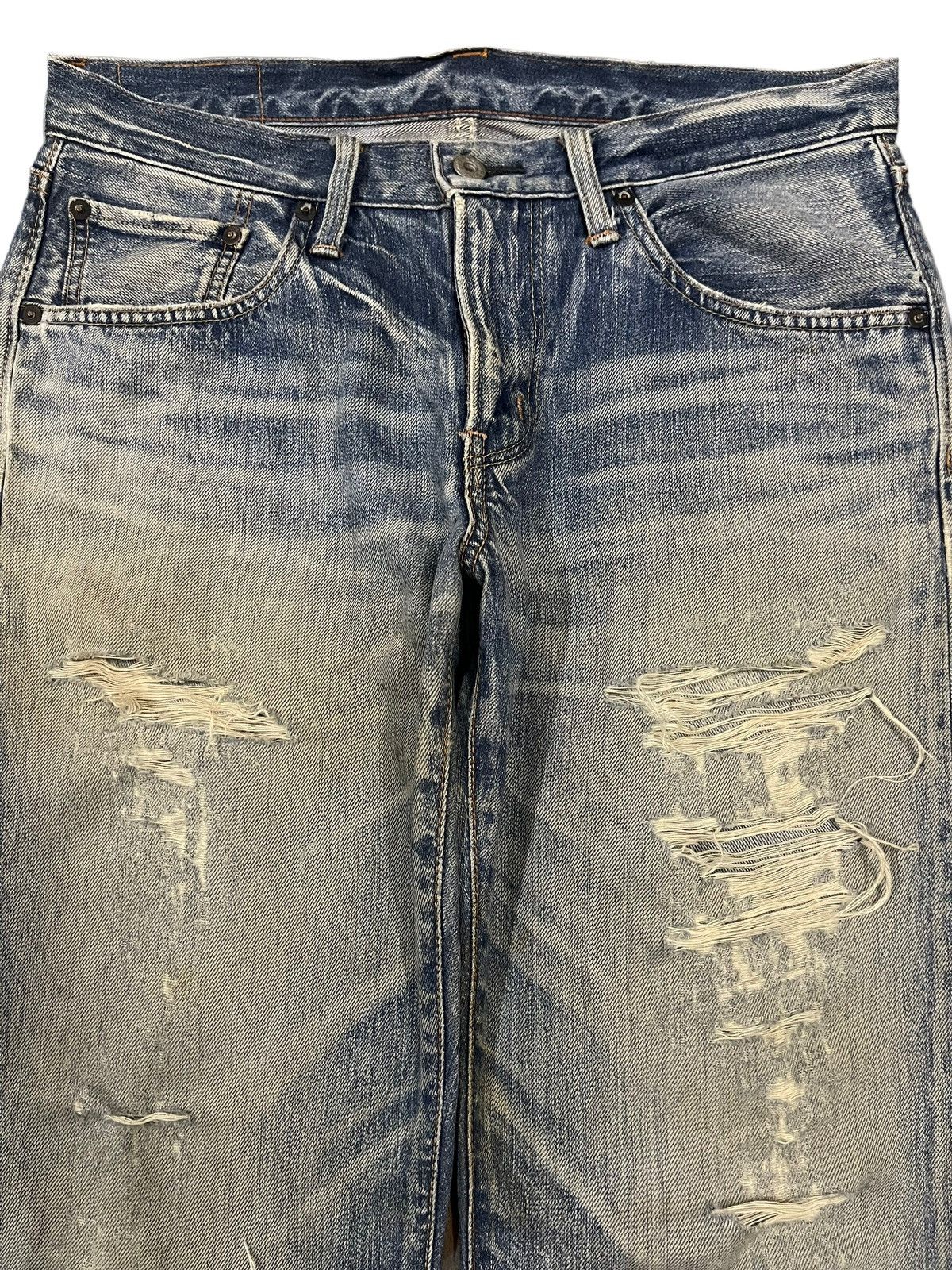 Edwin Vintage 90s Edwin Blue Wash Distressed Destroyer Jeans Size US 32 / EU 48 - 3 Thumbnail