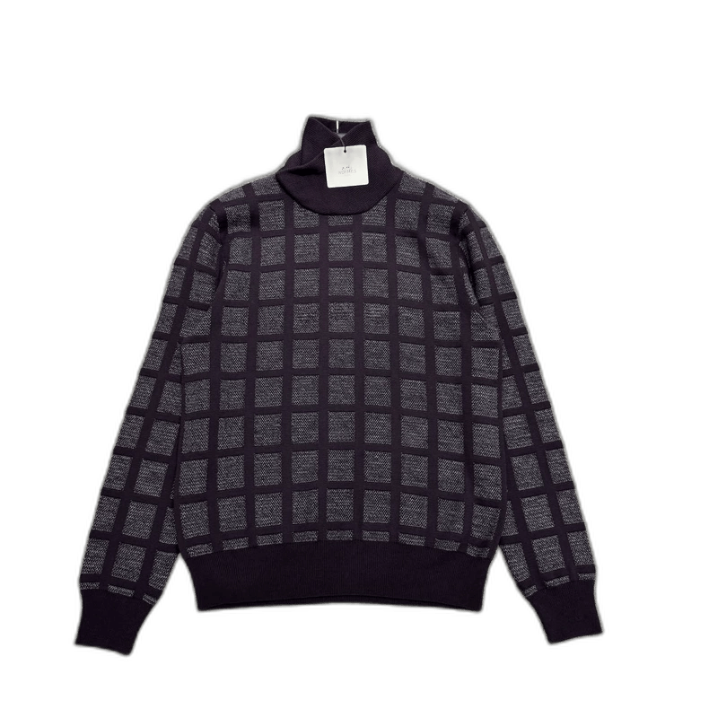 Hermes Hermes Checkered Knit Sweater-yf Size US M / EU 48-50 / 2 - 1 Thumbnail