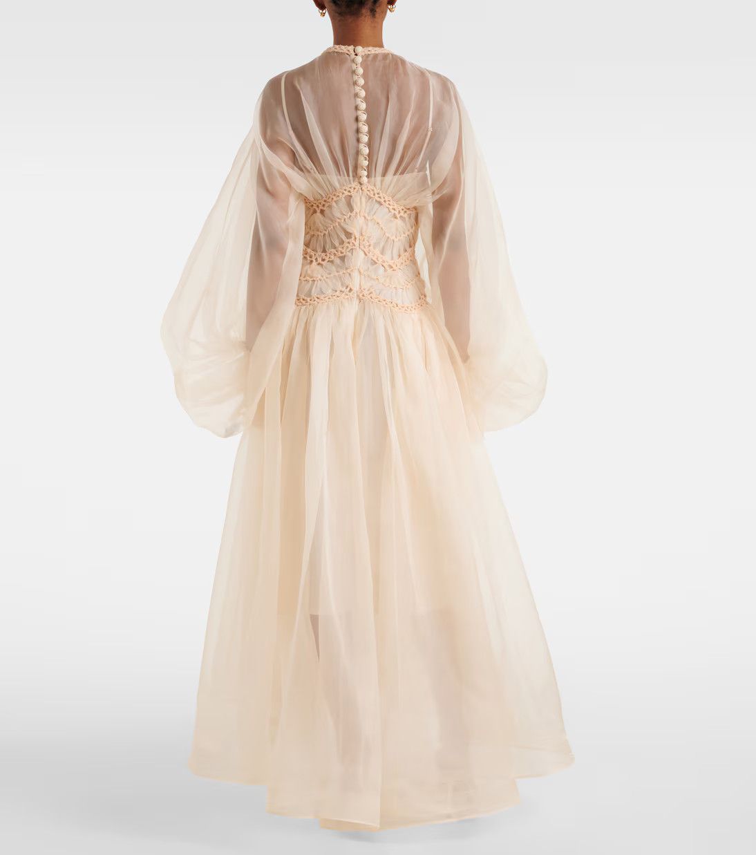 Zimmermann oc11z0226 Illuminate Macrame Gown In Cream Size L / US 10 / IT 46 - 3 Thumbnail