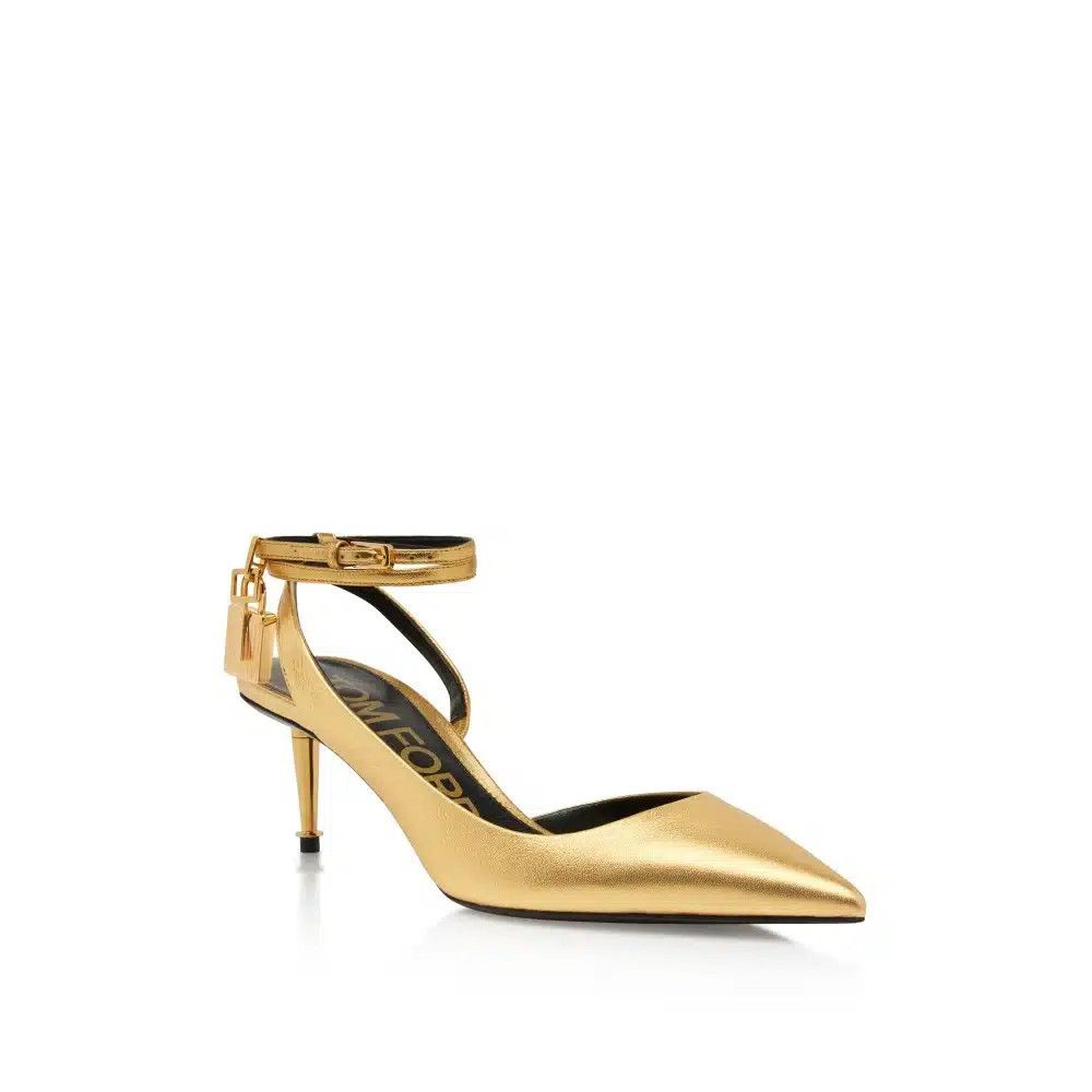 Tom Ford o1loc1c0325 W2962 Kitten Heel Slingback Pumps in Gold Size US 6.5 / IT 36.5 - 2 Thumbnail