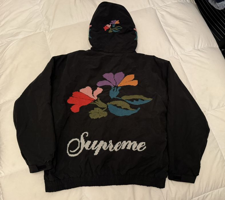 Supreme fw23 needlepoint black jacket | Grailed