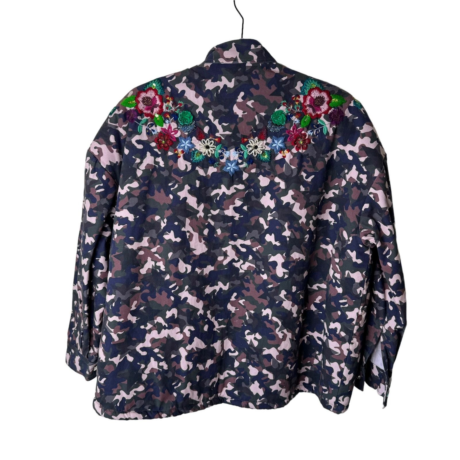 Vilagallo Vilagallo Oversized Embroidered Camo Sequin Jacket Size M / US 6-8 / IT 42-44 - 4 Thumbnail