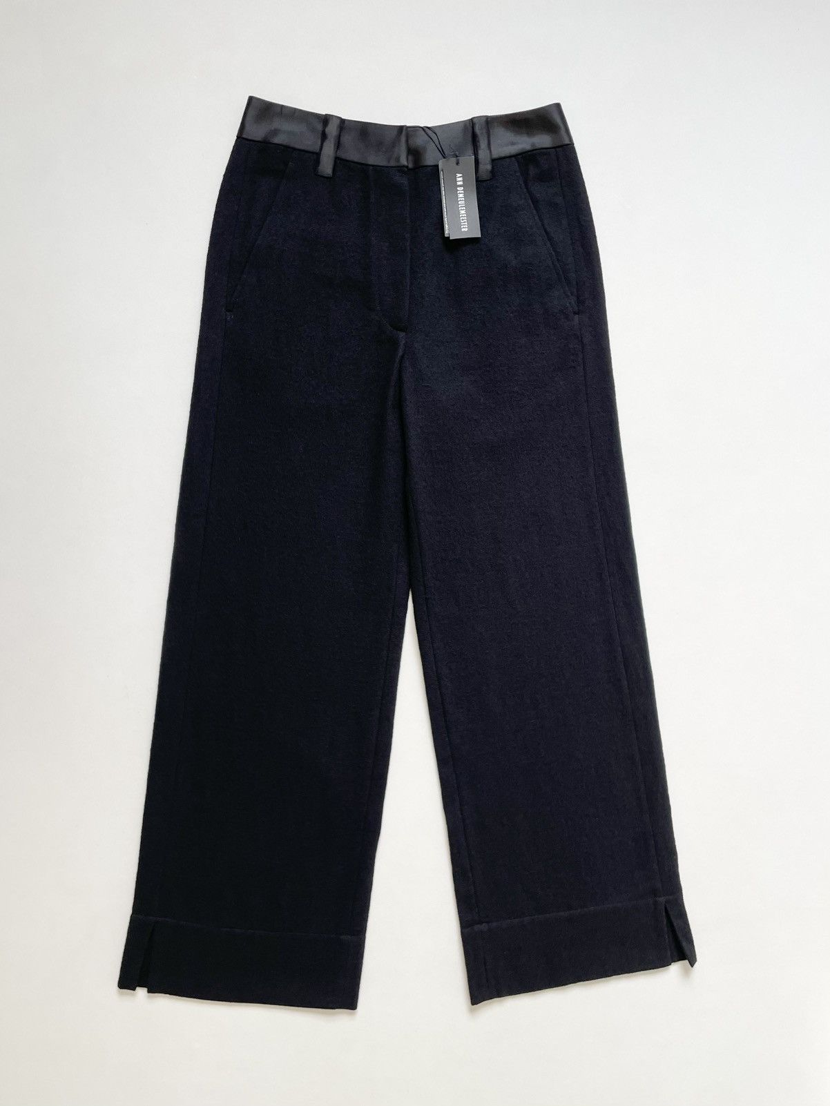 Ann Demeulemeester Brushed Black Wool ‘Wide Leg’ Pants Size US 32 / EU 48 - 3 Thumbnail