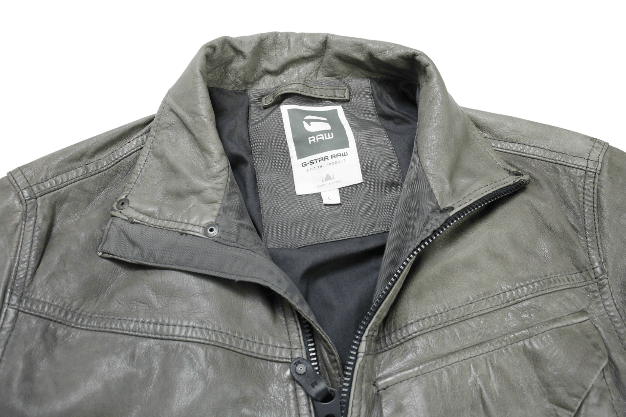 G-Star G-STAR JSF Leather Jacket Women's LARGE Full Zip High Neck Size L / US 10 / IT 46 - 5 Thumbnail