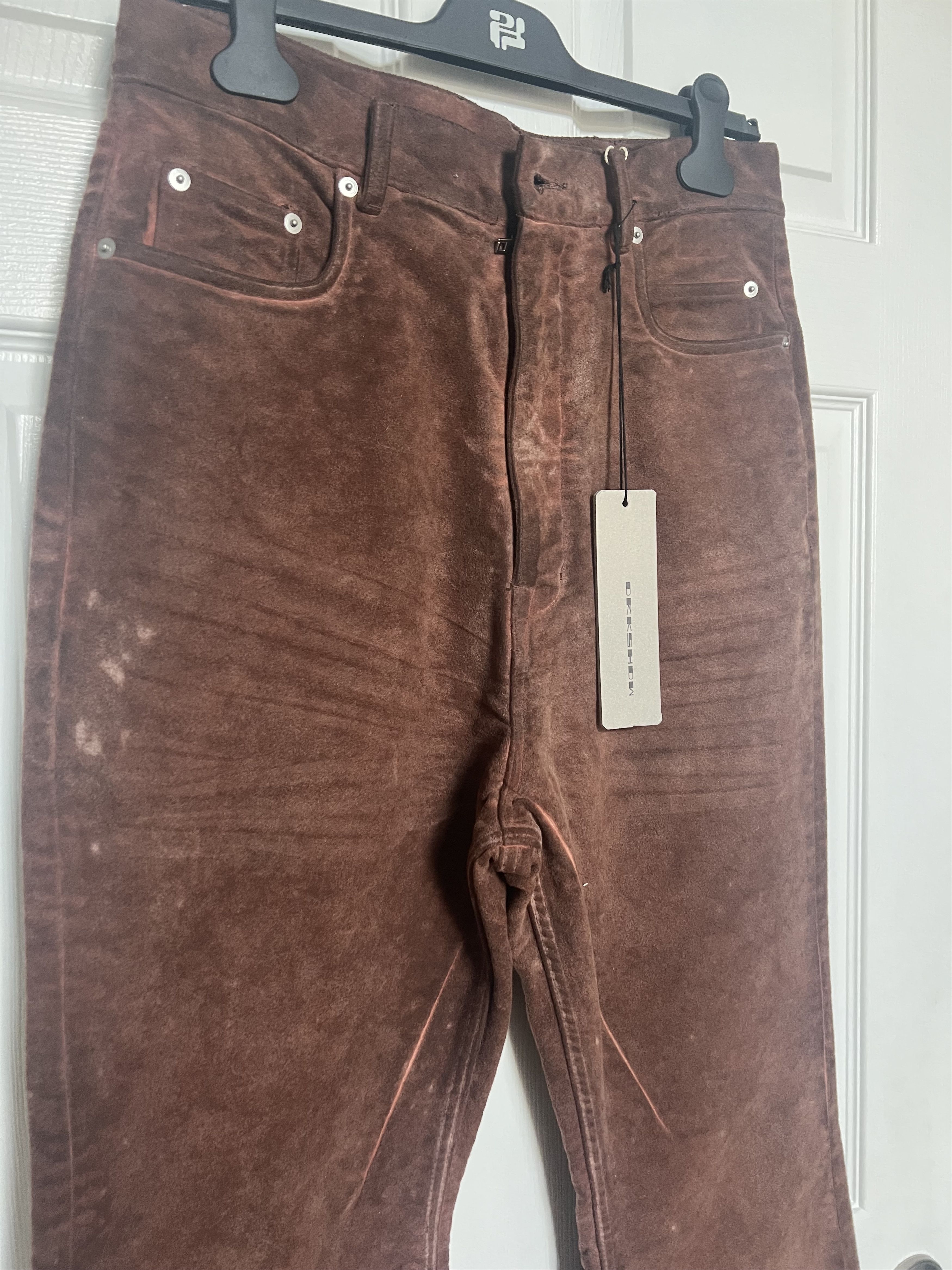 Rick Owens Drkshdw Rick Owens 'Terra' Moleskin Bolan Bootcut Pants sz 31 Size US 31 - 2 Thumbnail