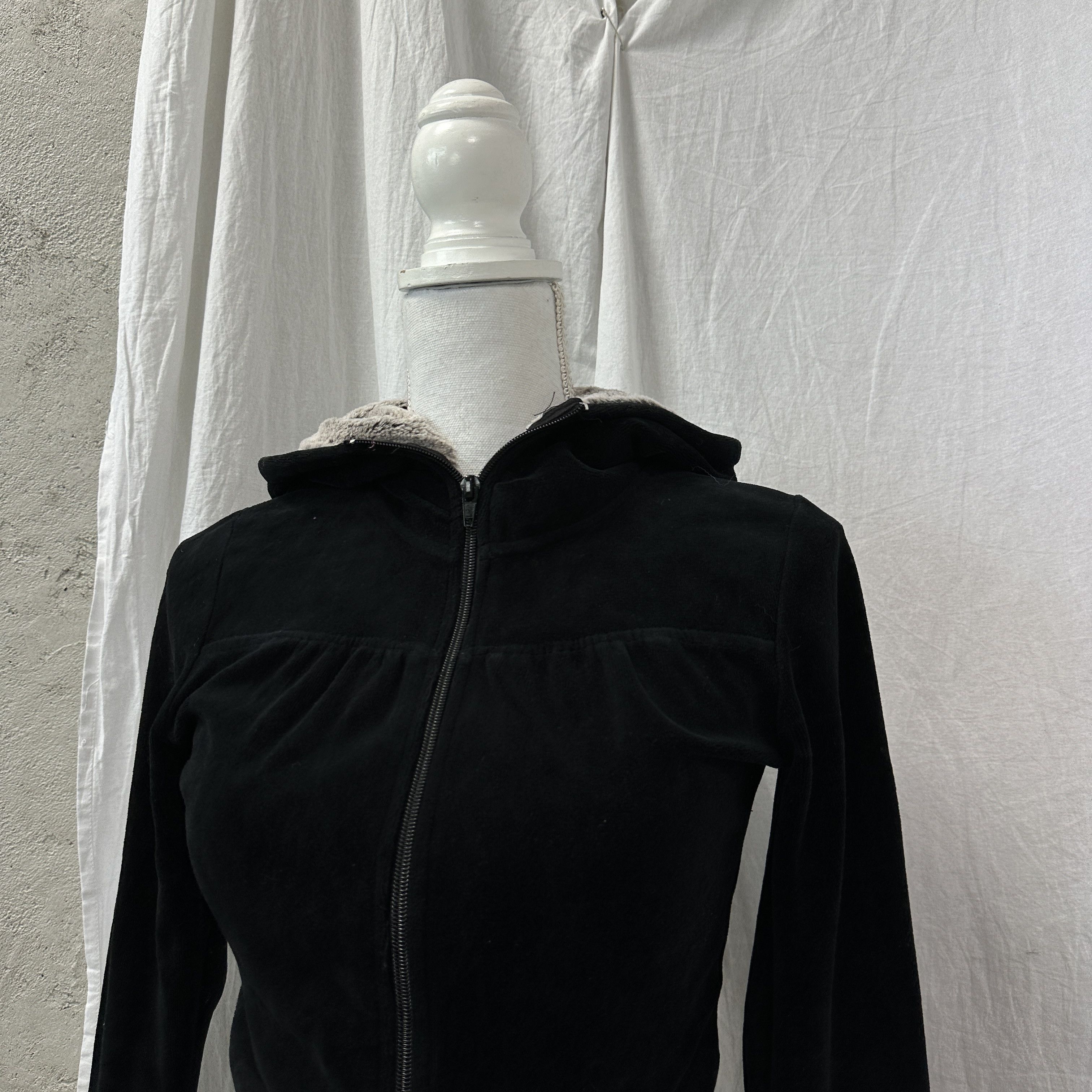 Vintage Vintage Avant Garde Velvet Faux Fur Zip Hoodie Y2K Size M / US 6-8 / IT 42-44 - 6 Thumbnail