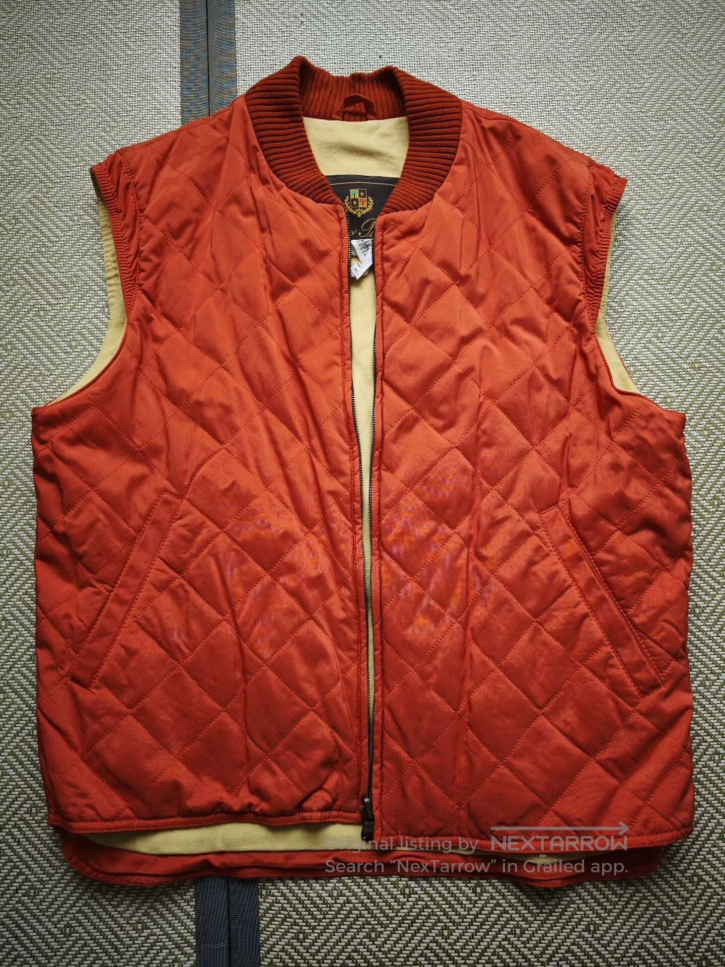 Loro Piana Loro Piana Quilted Vest in Rare Orange Design. Size US L / EU 52-54 / 3 - 2 Thumbnail