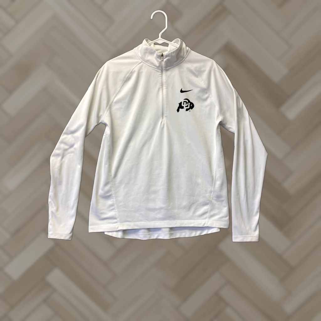 Nike Nike Sweater Golf Quarter Zip Dri Fit Swoosh Womens L White /95-51 Stretch Pockets 1/4 Zip All Seasons Pullover Size L / US 10 / IT 46 - 1 Thumbnail