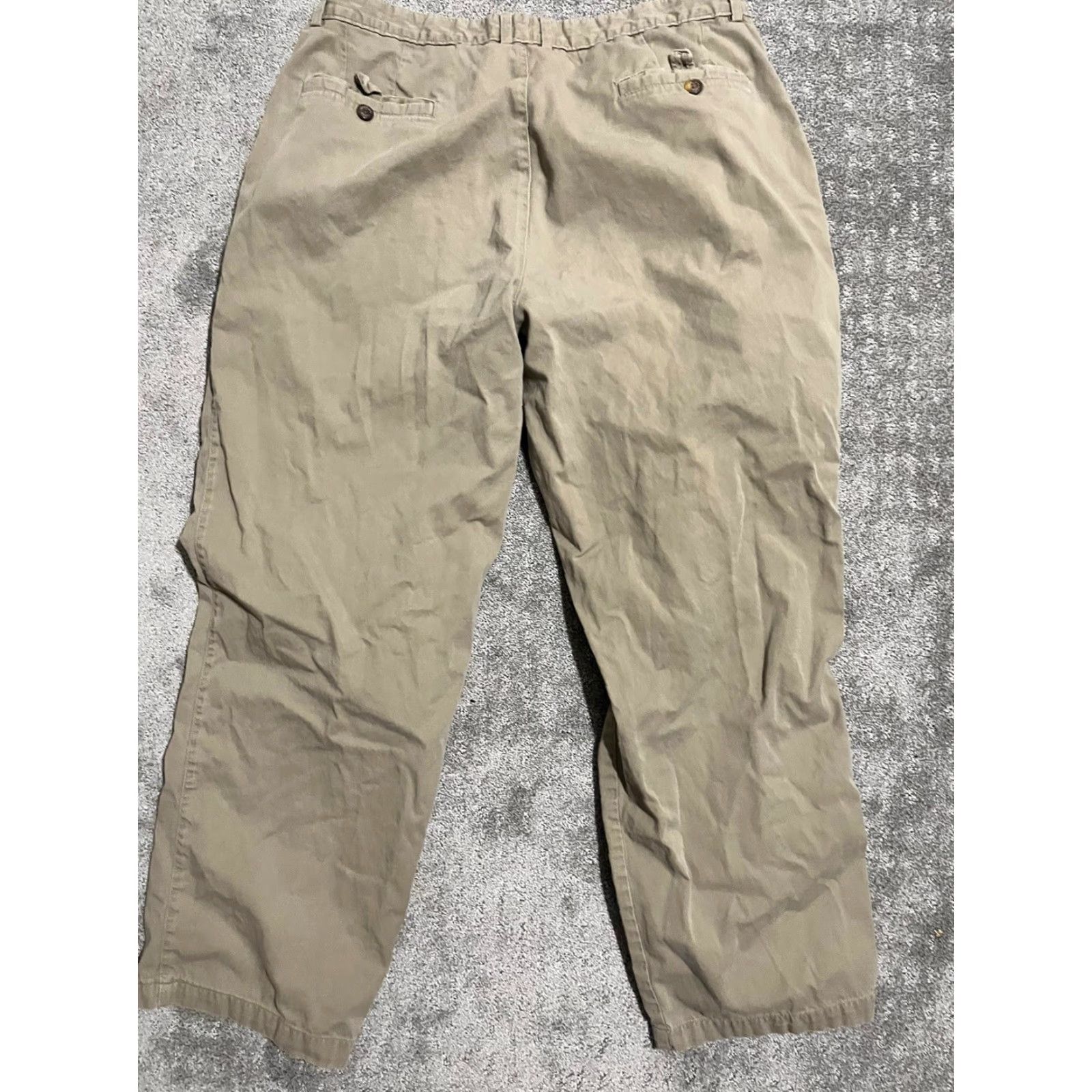 Dockers Dockers Men Pants 36x30 Chino Dress Flat Front Beig﻿e 90s Vintage Theme Relaxed Fit D4 Straight Mens Size US 36 / EU 52 - 3 Thumbnail