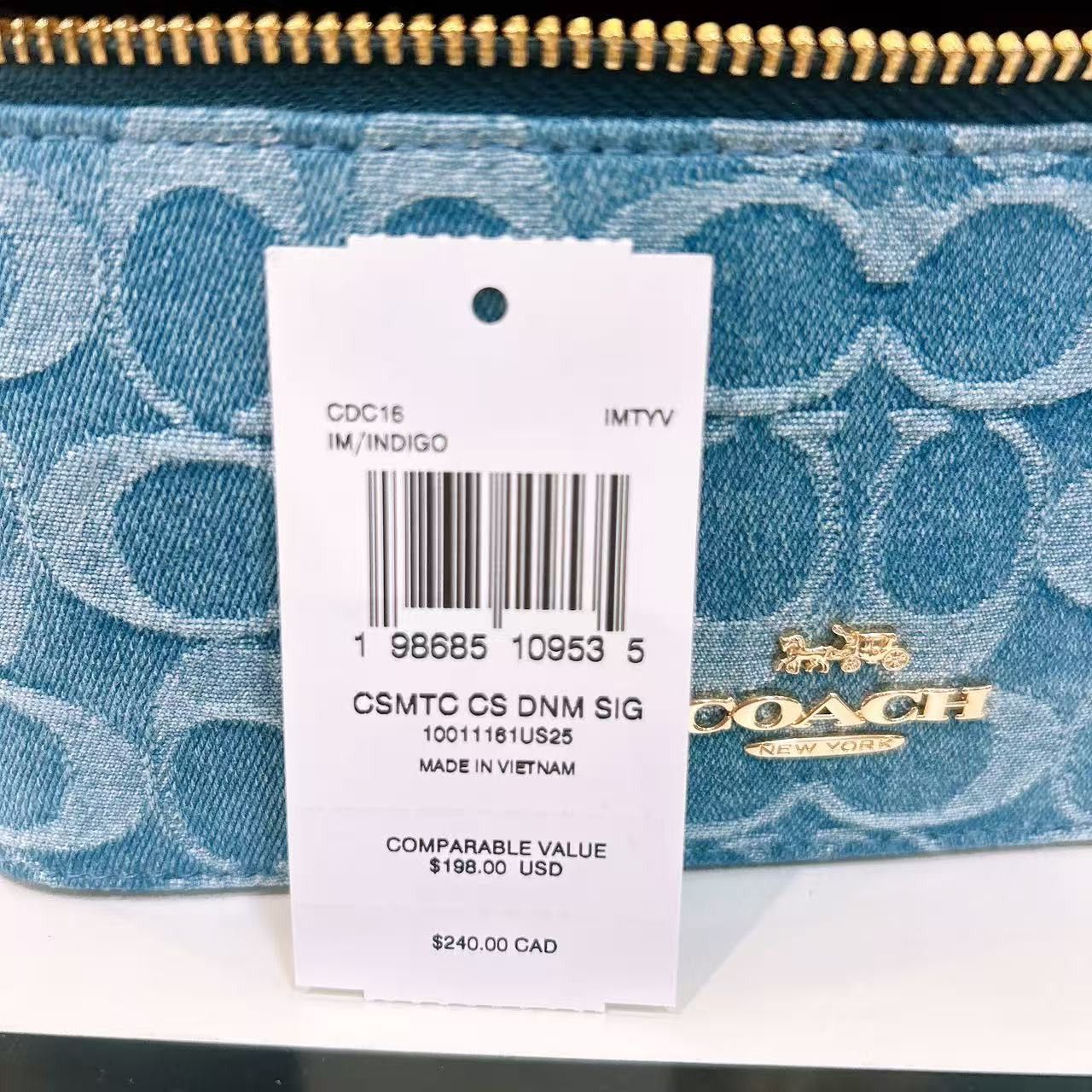 Coach Cosmetic Case In Signature Denim CDC16 Size ONE SIZE - 5 Thumbnail