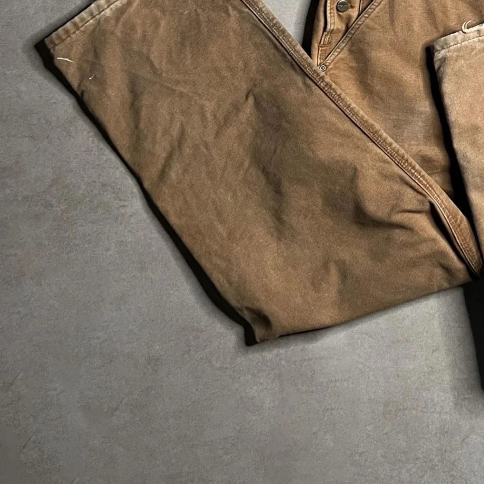 Carhartt Vintage Carhartt Tan Double Knee Overalls - 42x30 Size US 42 / EU 58 - 7 Thumbnail