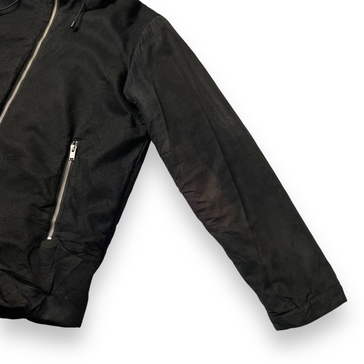 If Six Was Nine × Takeo Kikuchi × Yasuyuki Ishii 🇯🇵 TAKEO KIKUCHI TWO TONES WOOL + SUEDE LEATHER HOODIE JACKET Size US XL / EU 56 / 4 - 6 Thumbnail