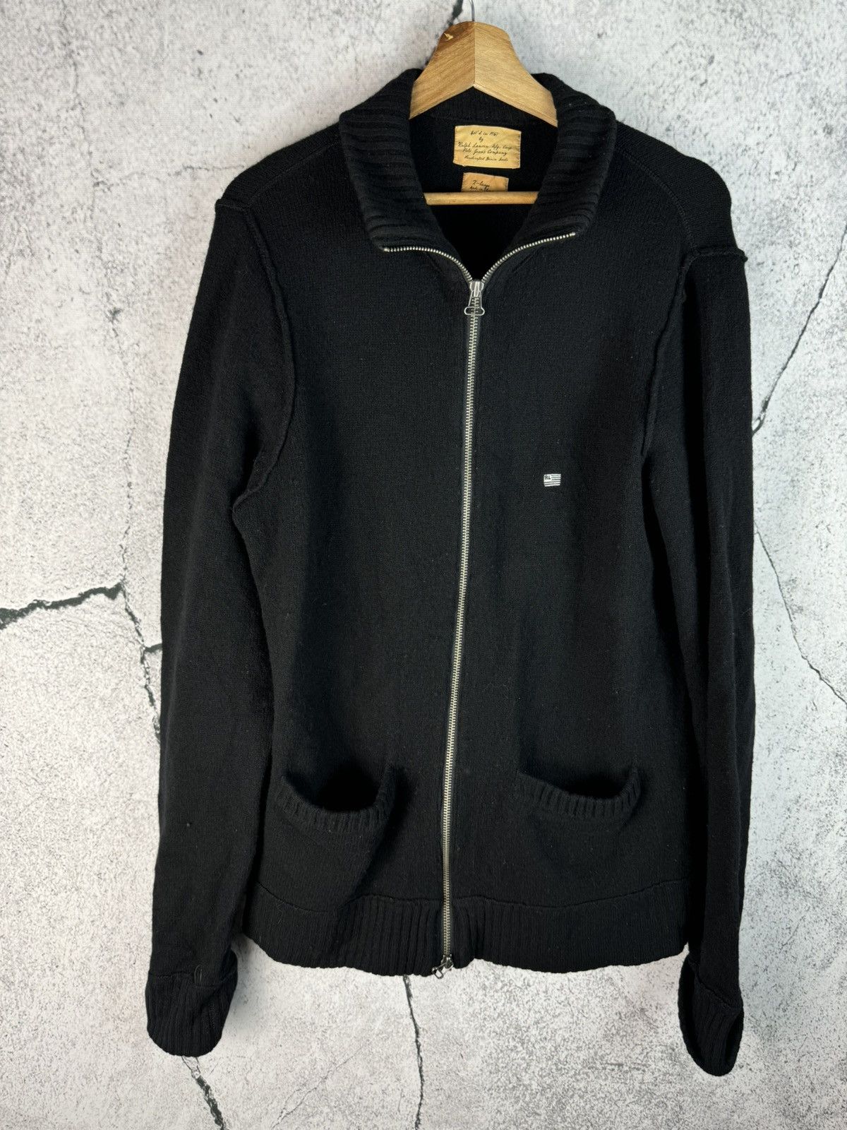Polo Ralph Lauren Vintage Polo Ralph Lauren Full Zip Wool Black Sweater Size US XL / EU 56 / 4 - 1 Thumbnail