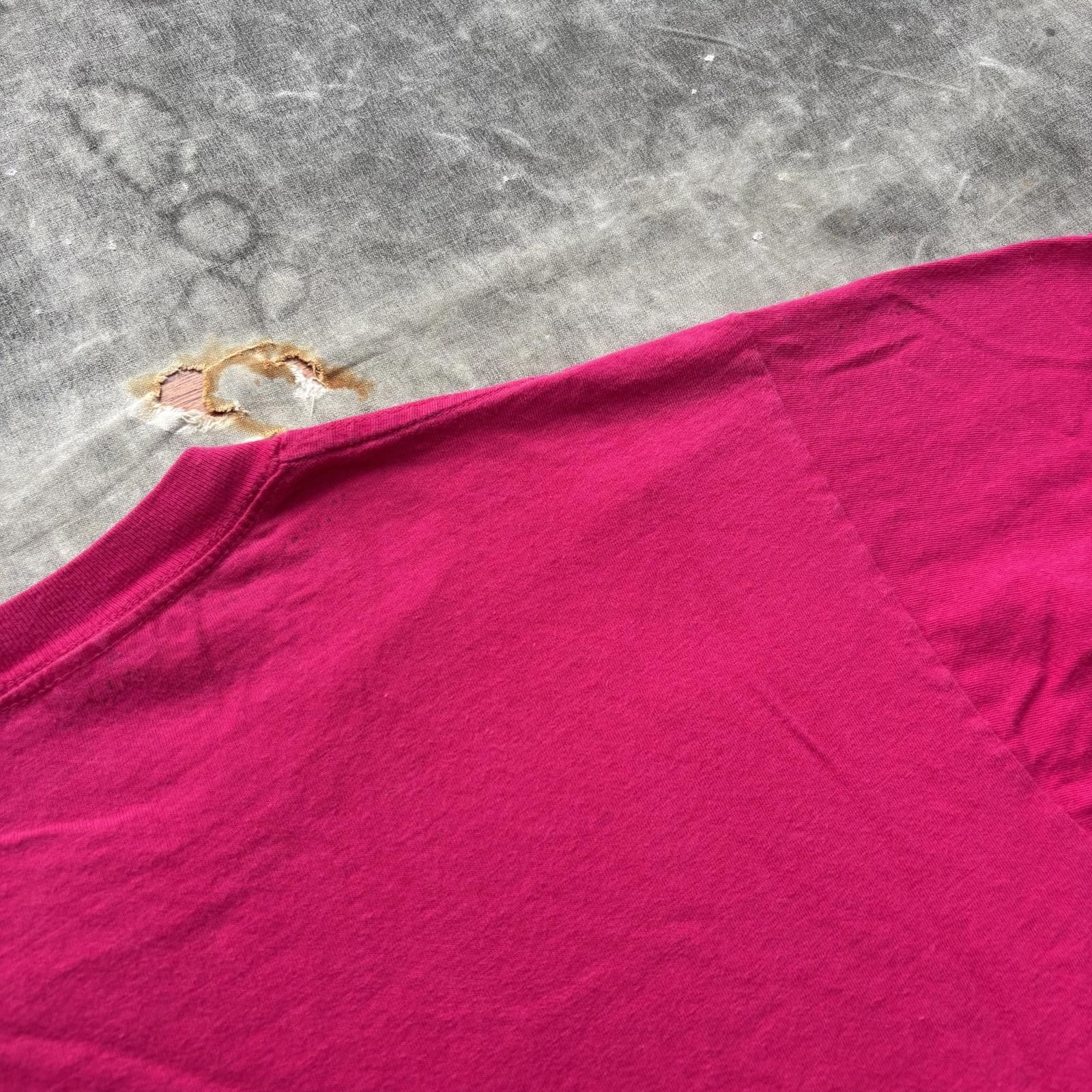 Fruit Of The Loom Vintage 90s Blank Pink Selvedge Pocket Grunge Skater Shirt Size US XL / EU 56 / 4 - 7 Thumbnail