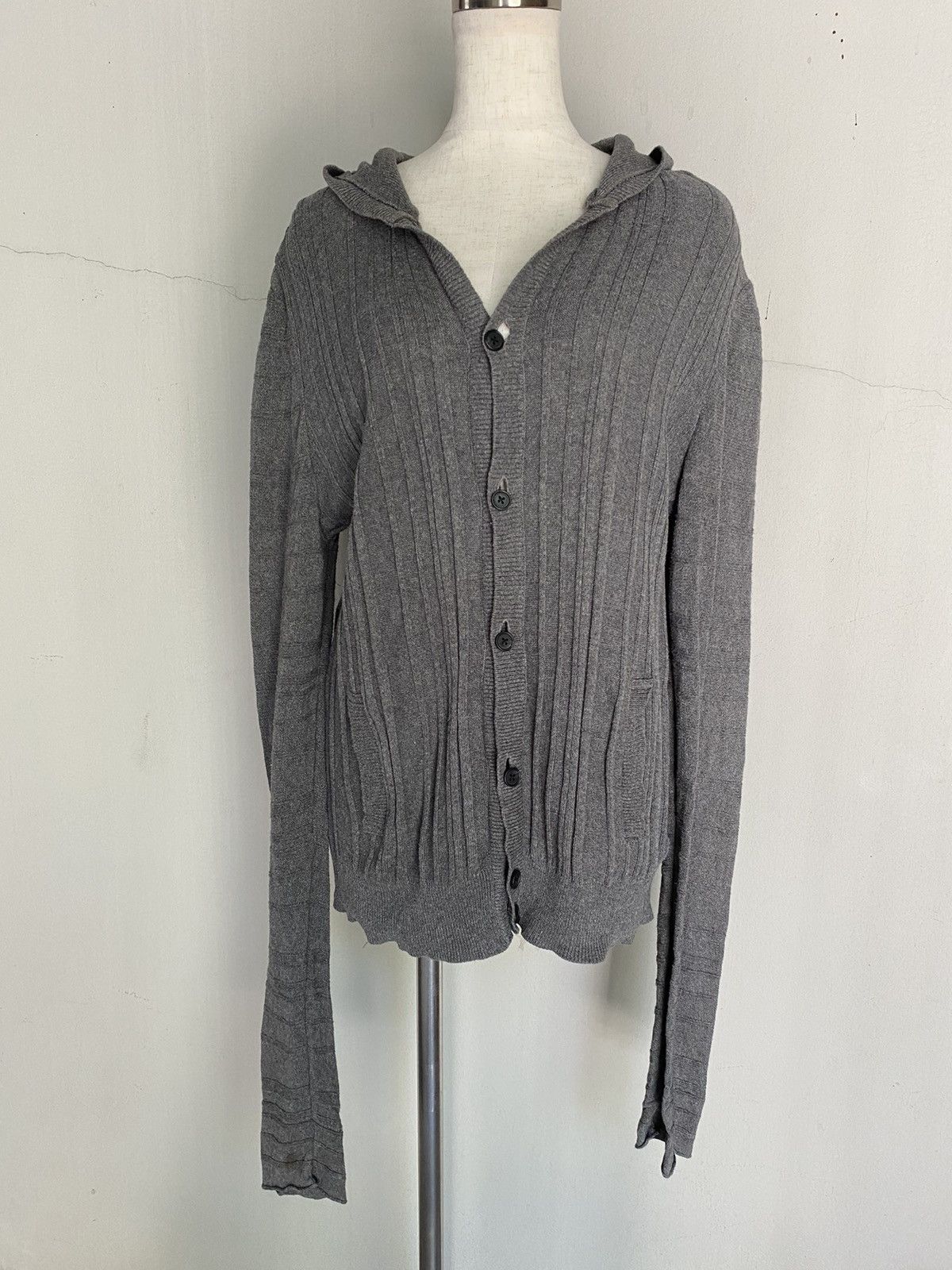 Neil Barrett BLACKBARRETT By Neil Barrett Dark Gray Knit Hoodie Cardigan Size US M / EU 48-50 / 2 - 23 Thumbnail