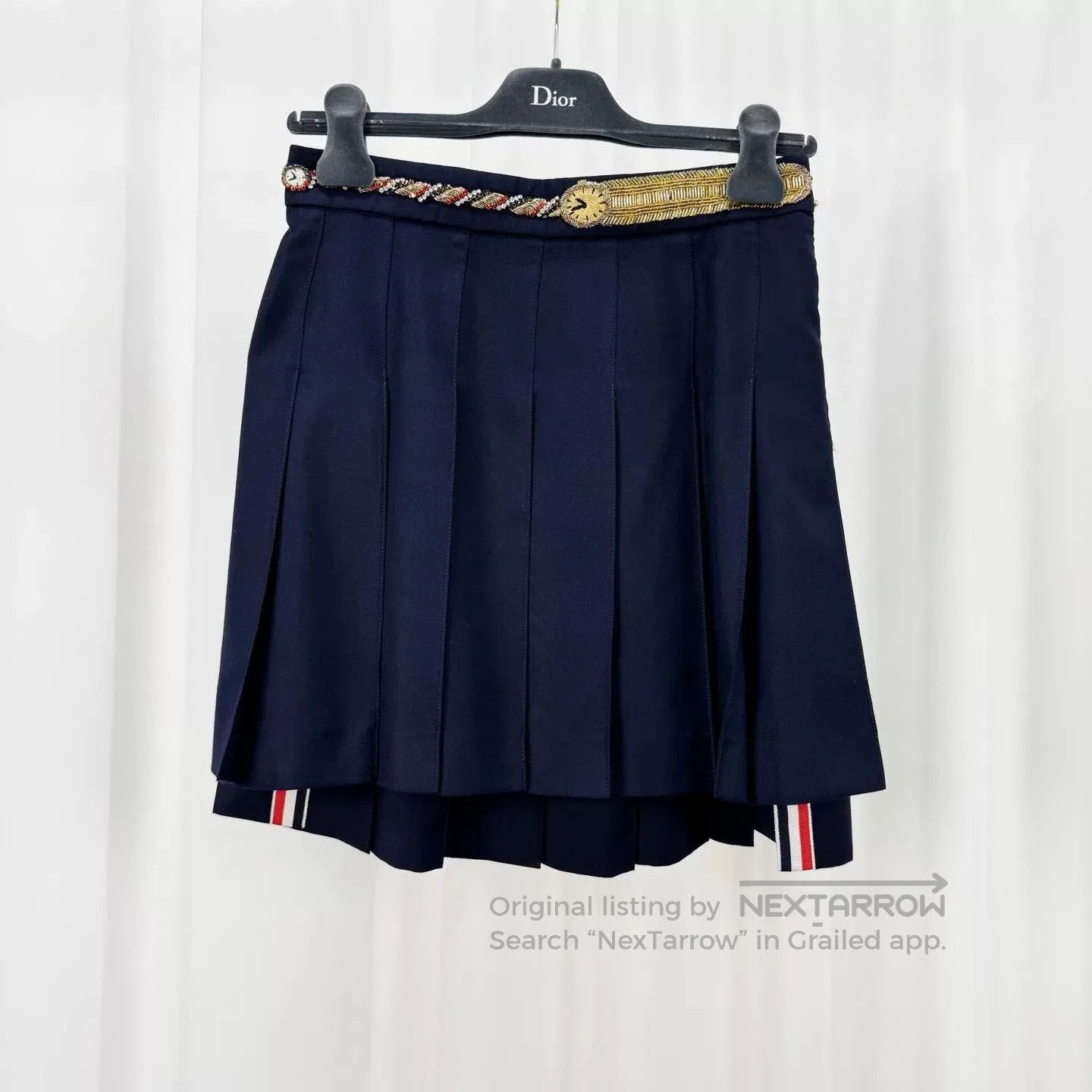Thom Browne Thom Browne Dark Blue Pleated Skirt. Size 39" - 2 Thumbnail