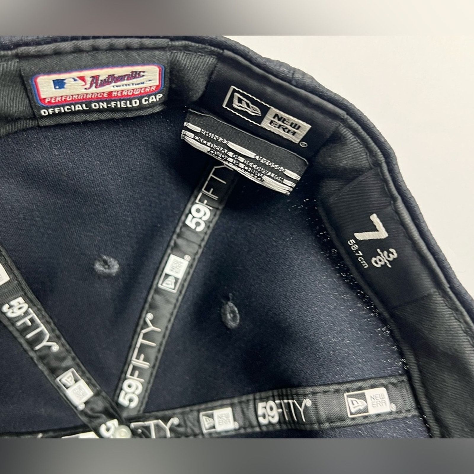 New Era Game Worn New Era Cleveland Indians On-Field Hat 7 3/8 Size ONE SIZE - 7 Thumbnail
