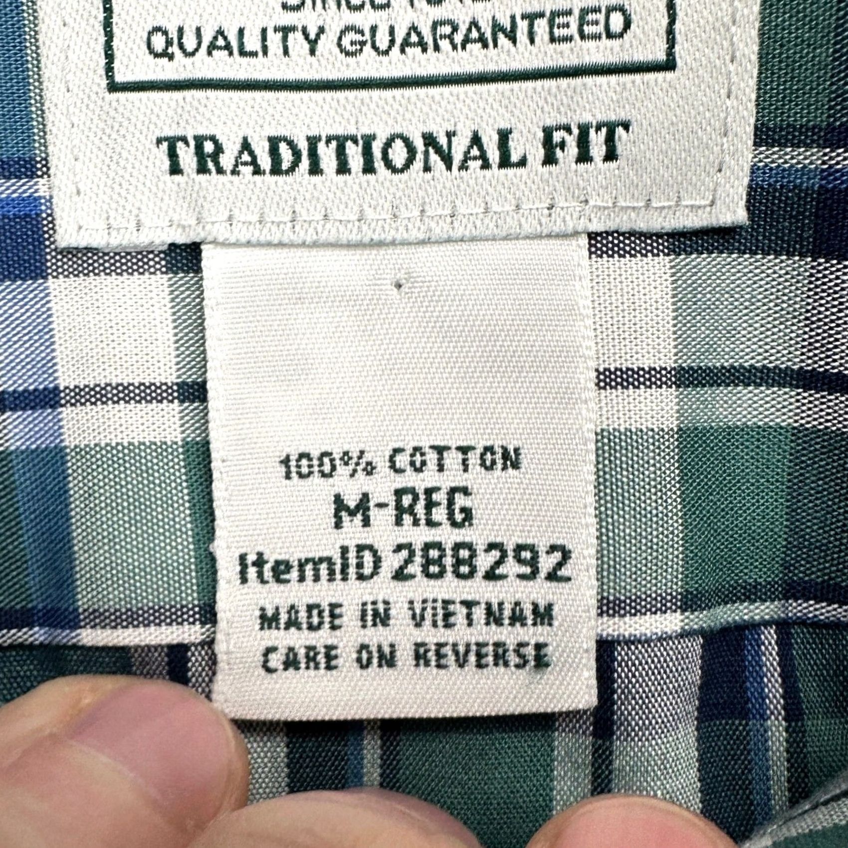 Vintage L.L. Bean Mens Button Down Shirt Medium Green Plaid Long Sleeve Shirt Size US M / EU 48-50 / 2 - 5 Thumbnail